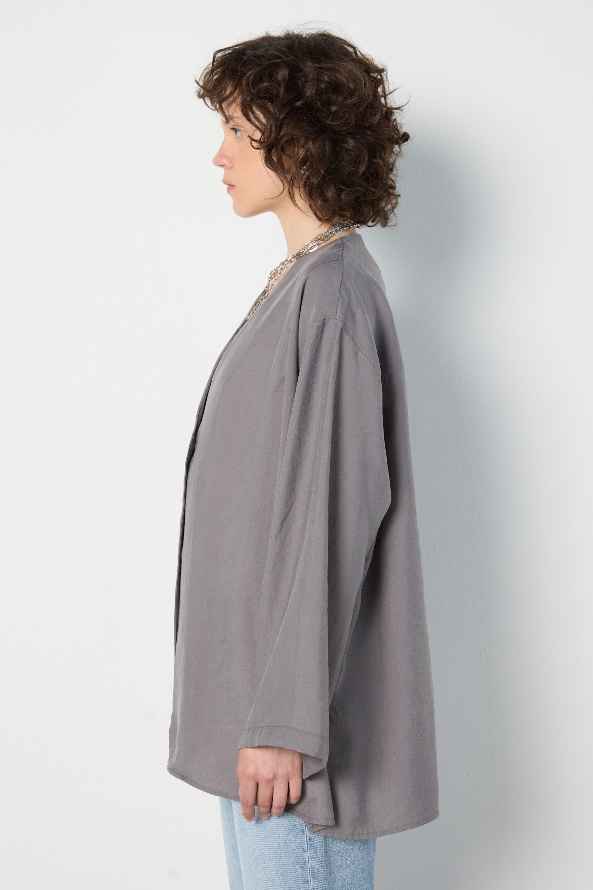 Oversize Tencel Kimono Antrasit