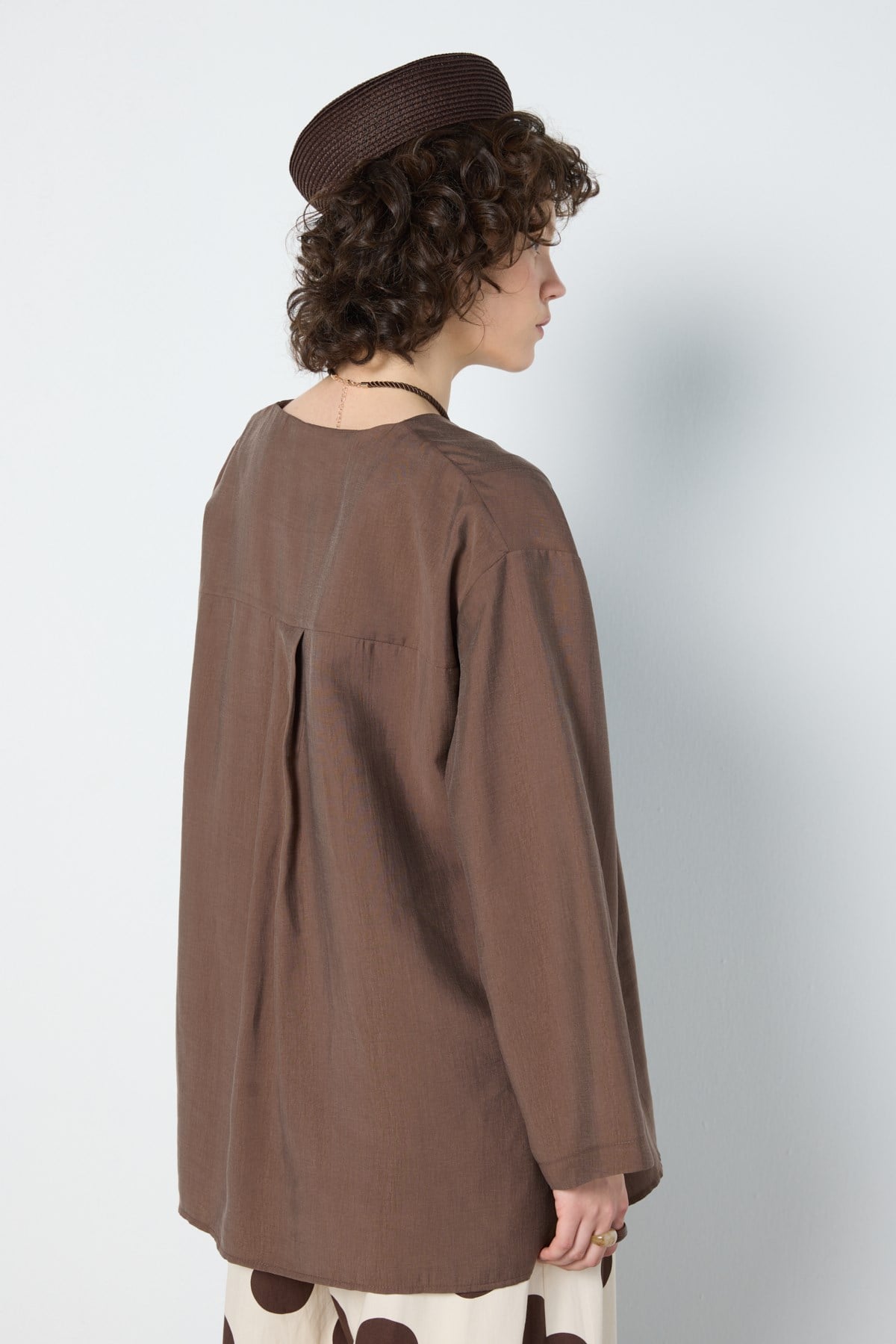 Oversize Tencel Kimono Kahverengi 
