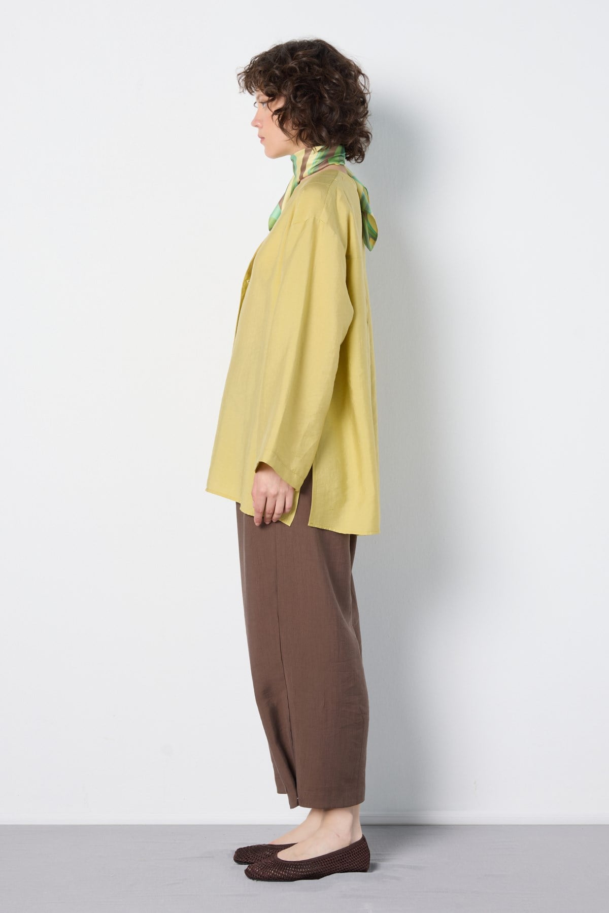 Oversize Tencel Kimono Yağ Yeşili 