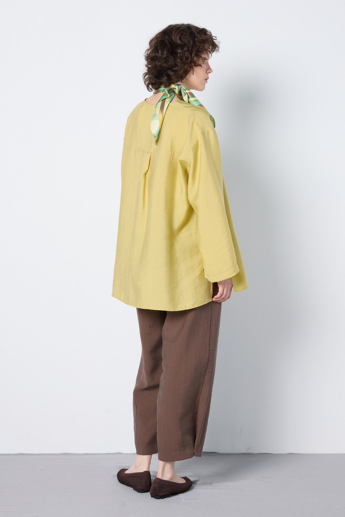 Oversize Tencel Kimono Yağ Yeşili 