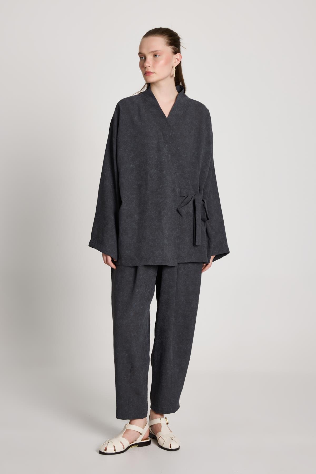 Pauline Keten Pantolon Antrasit