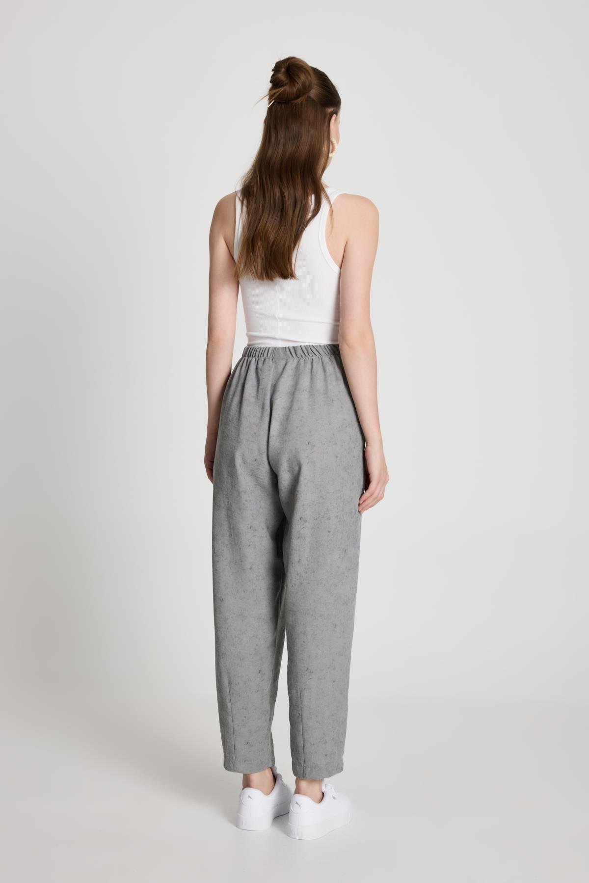 Pauline Keten Pantolon Gri