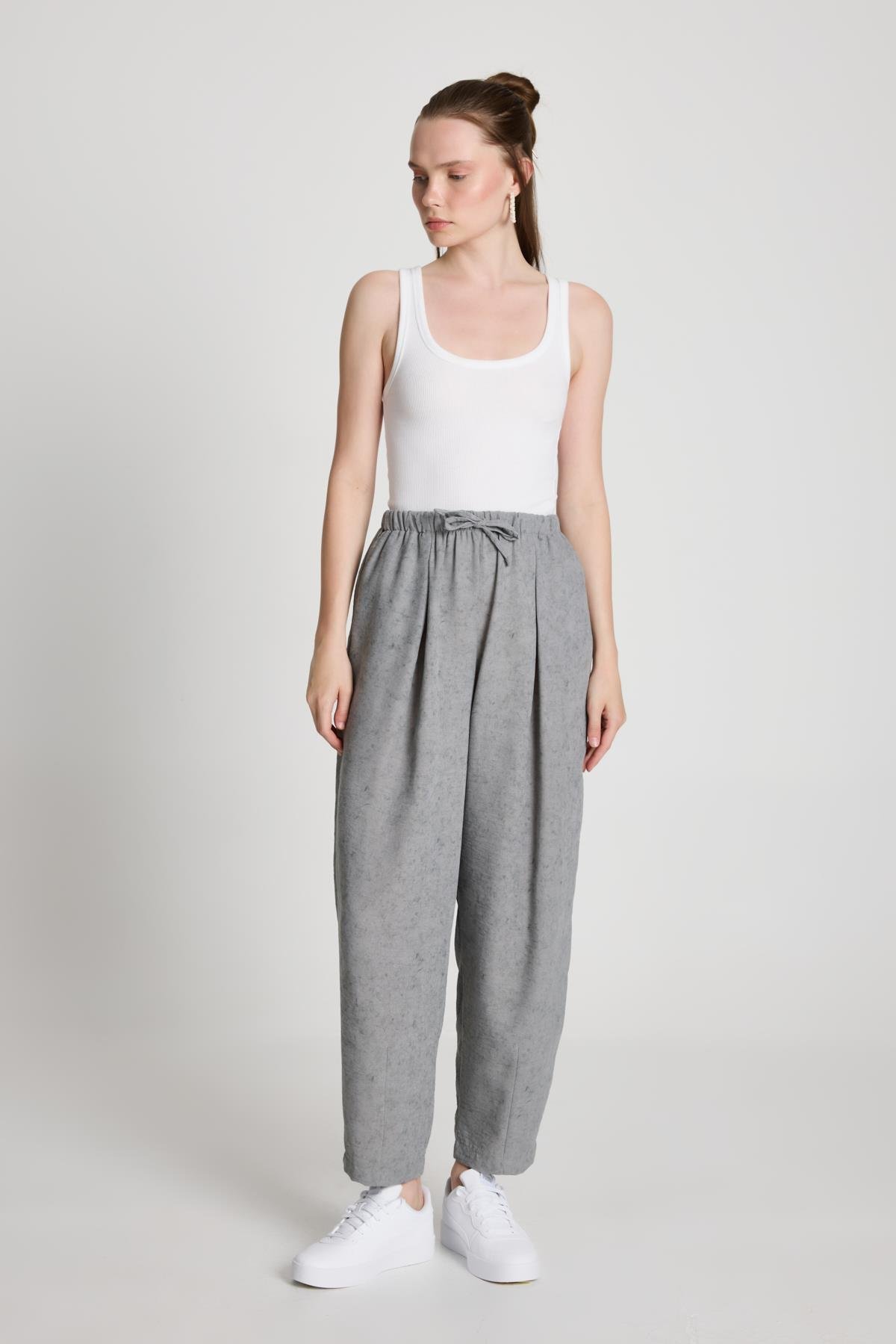 Pauline Keten Pantolon Gri