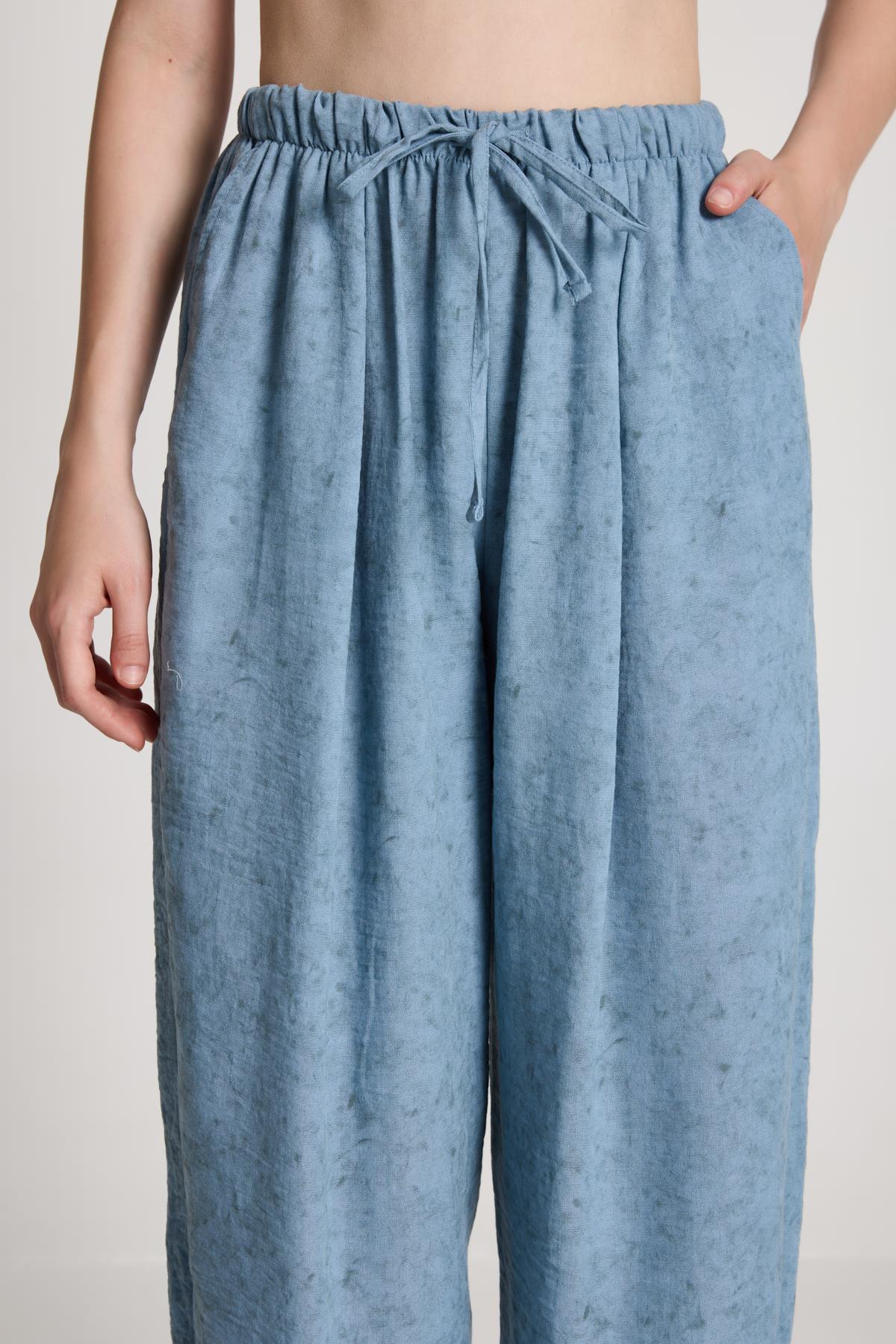 Pauline Keten Pantolon İndigo