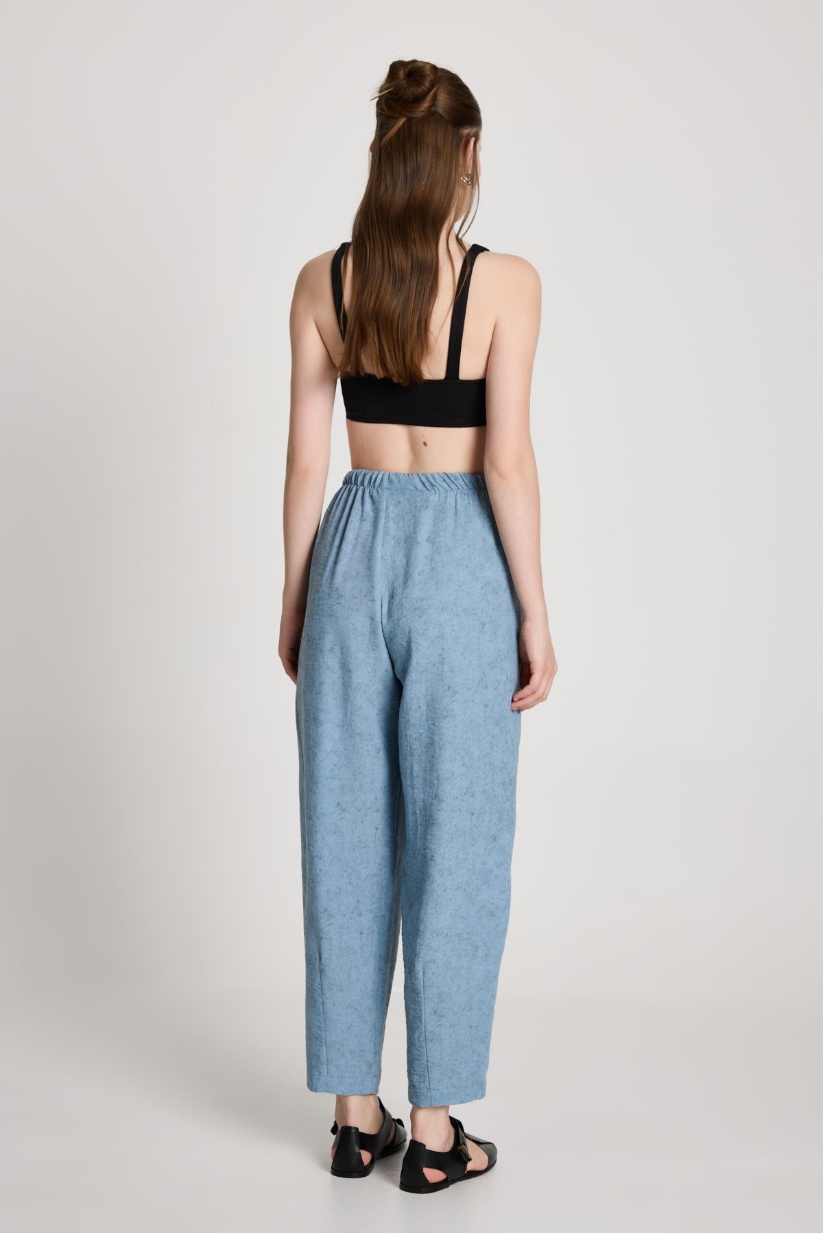 Pauline Keten Pantolon İndigo