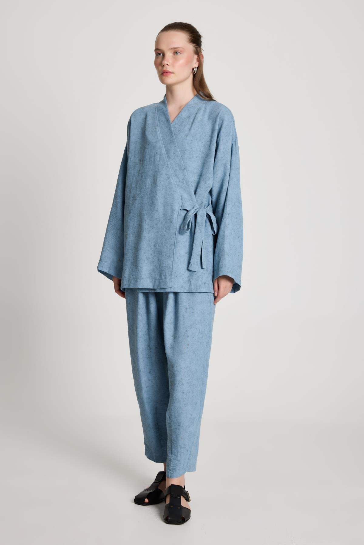 Pauline Keten Pantolon İndigo