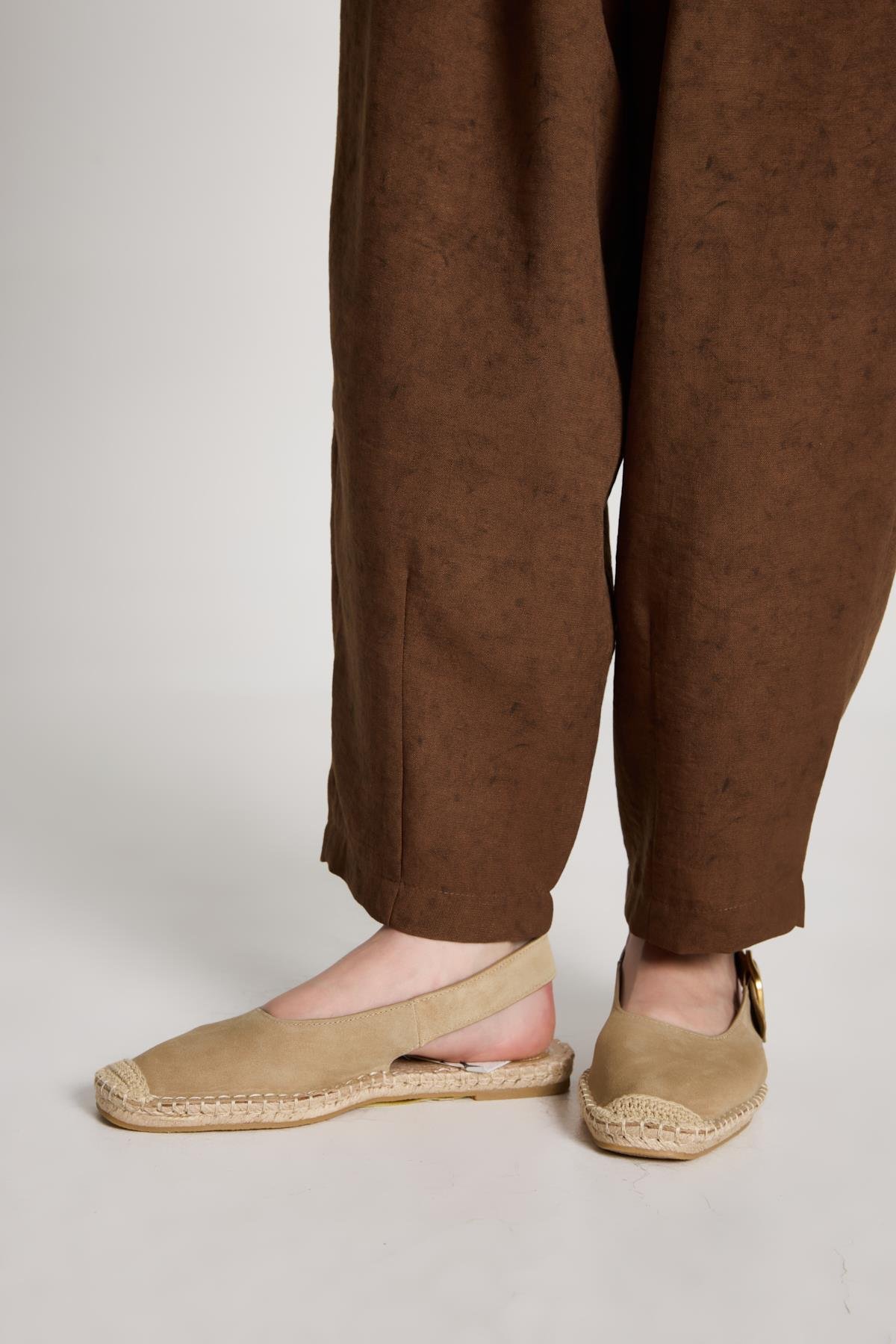 Pauline Keten Pantolon Kahve