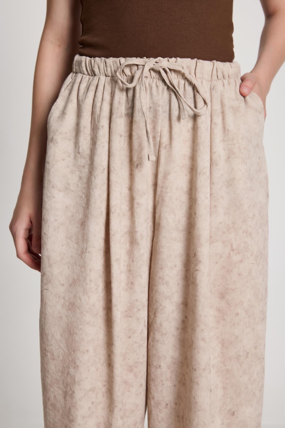 Pauline Keten Pantolon Taş