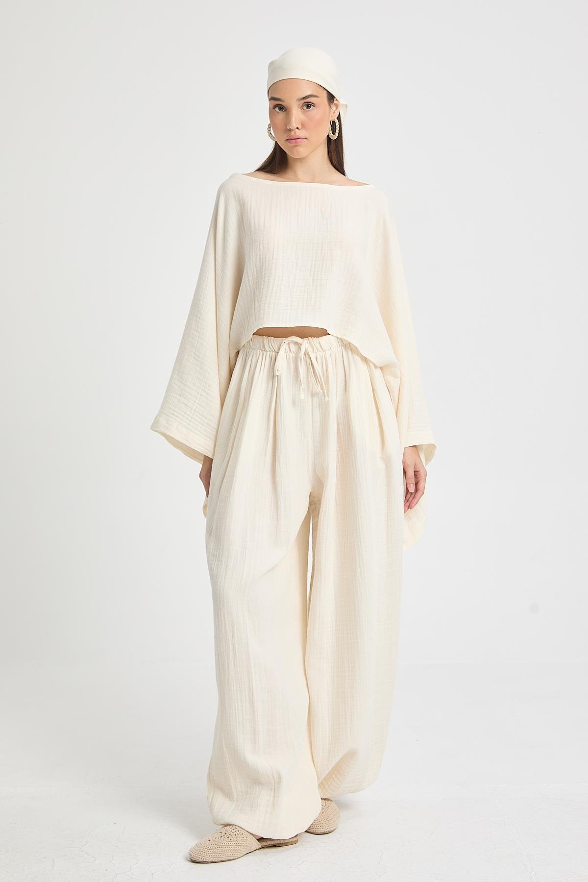 Percy Müslin Pantolon Natur