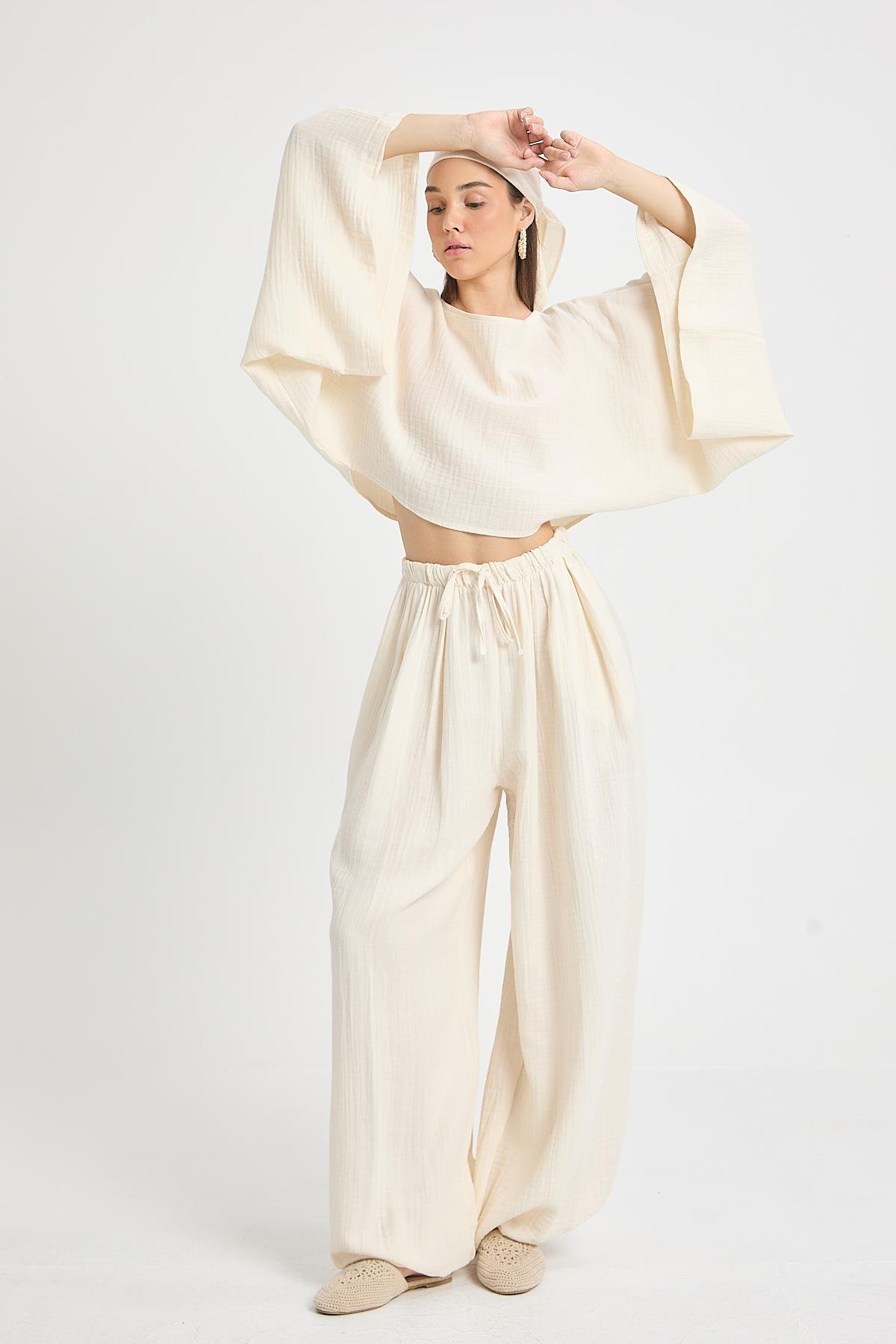 Percy Müslin Pantolon Natur