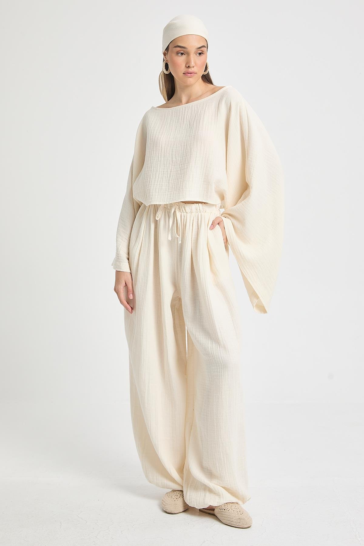 Percy Müslin Pantolon Natur