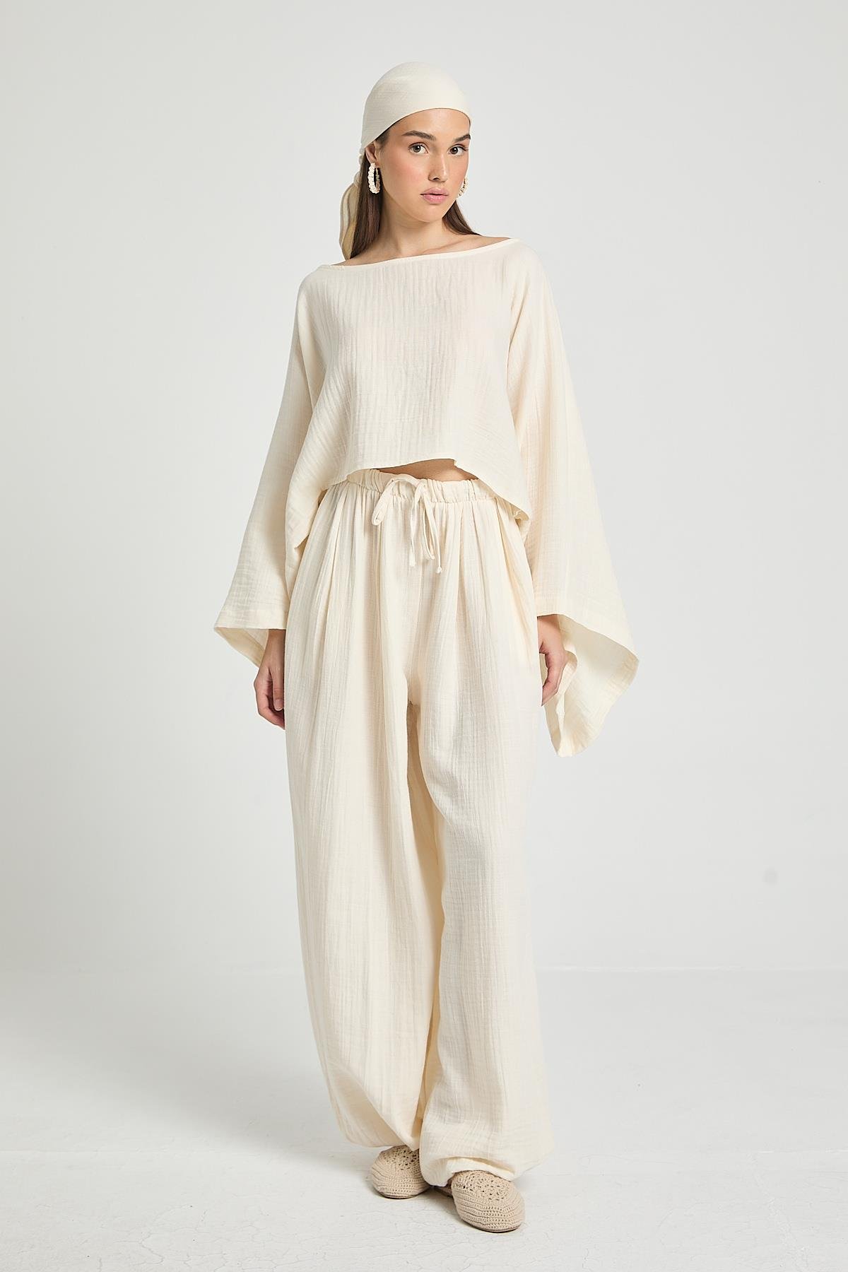 Percy Müslin Pantolon Natur