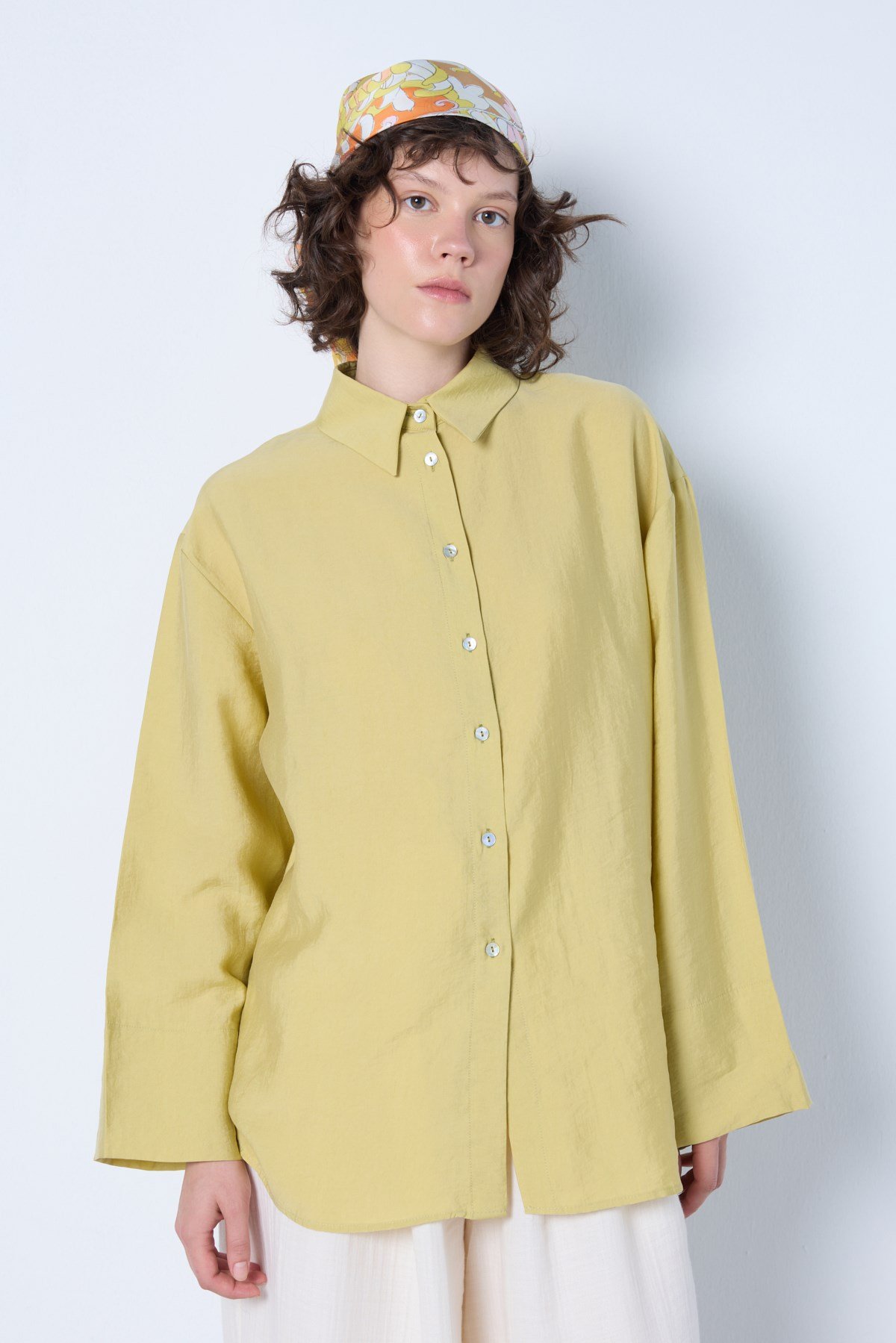 Premium Tencel Gömlek Yağ Yeşili
