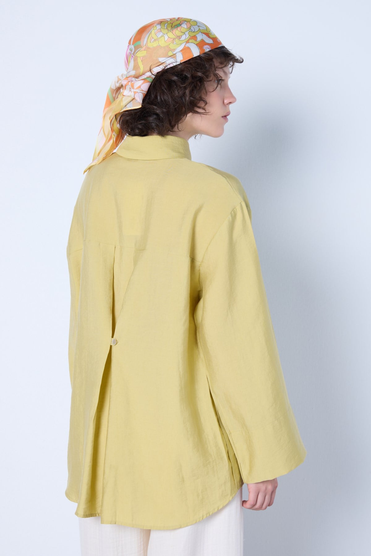 Premium Tencel Gömlek Yağ Yeşili