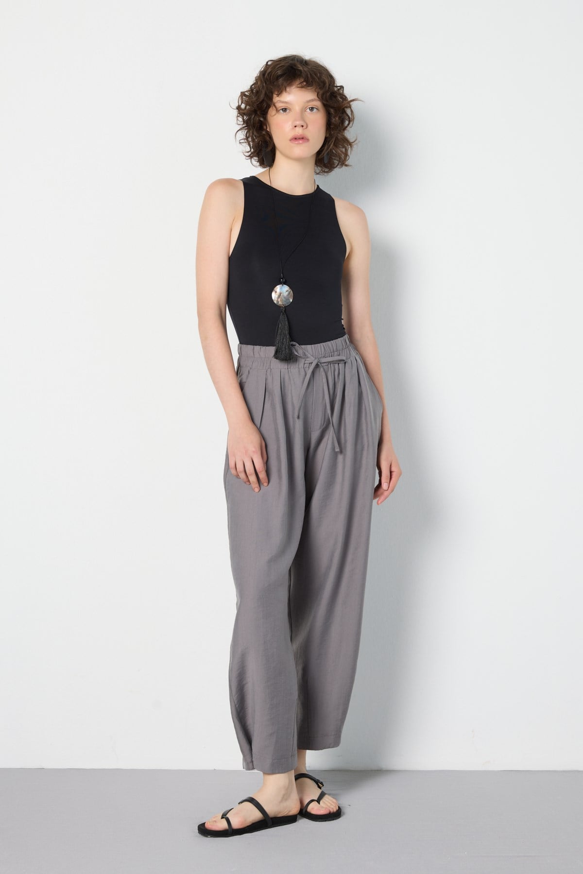 Premium Tencel Pantolon Antrasit