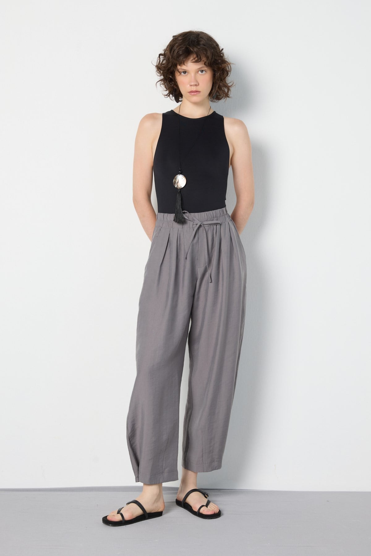 Premium Tencel Pantolon Antrasit