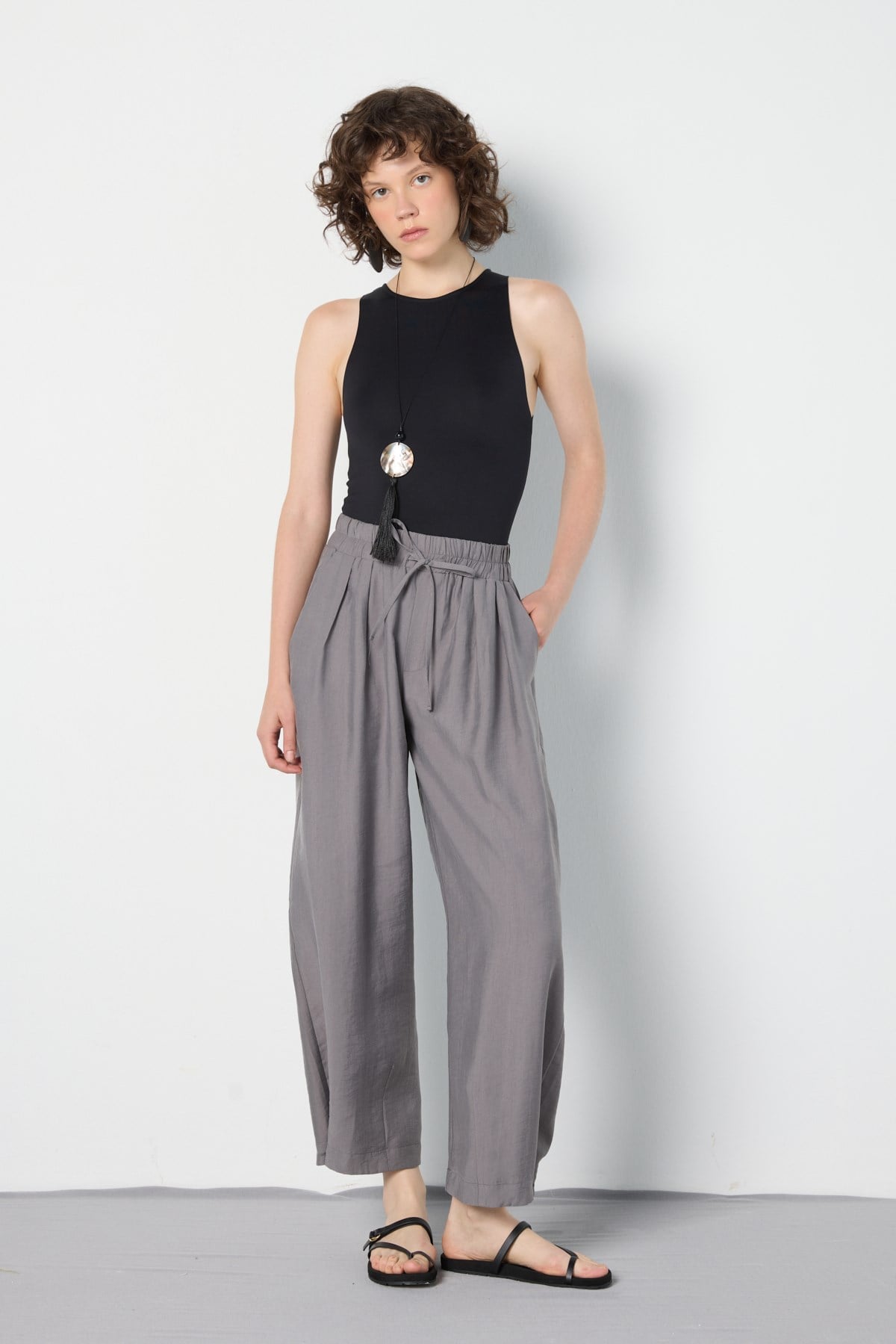 Premium Tencel Pantolon Antrasit