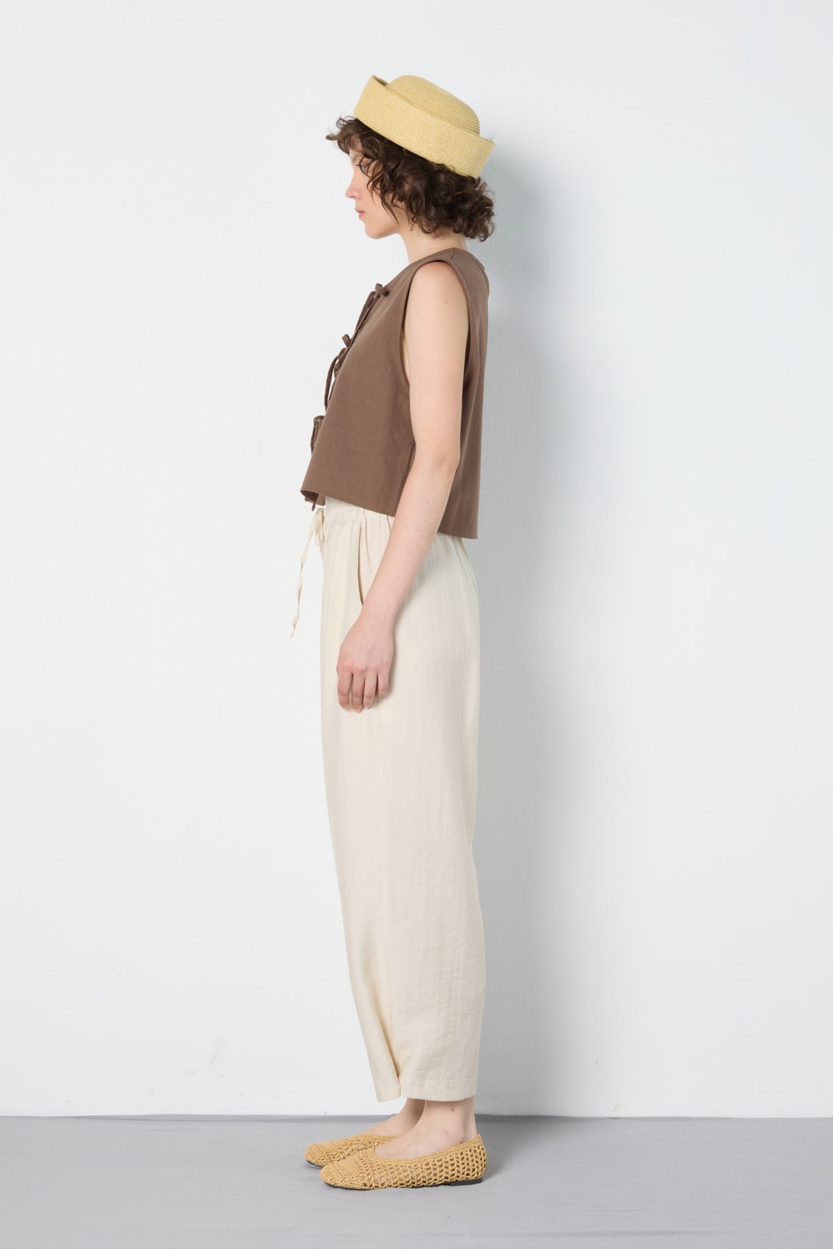 Premium Tencel Pantolon Taş