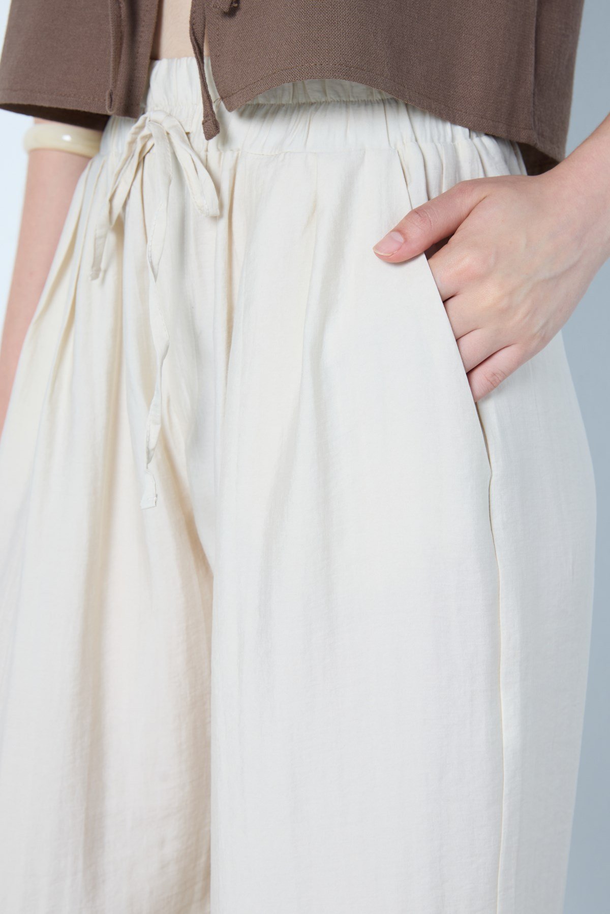 Premium Tencel Pantolon Taş