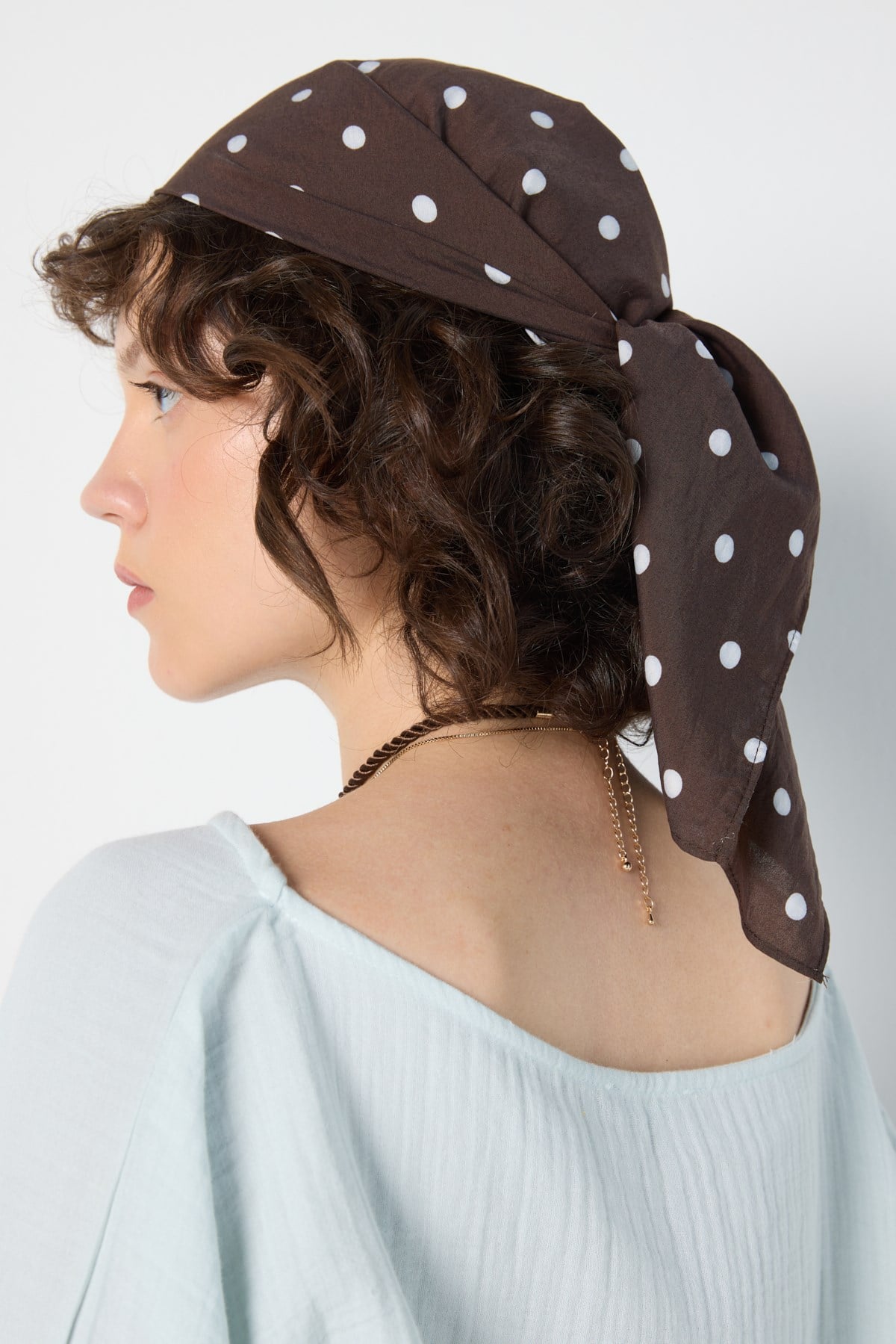 Puantiye Bandana Kahverengi