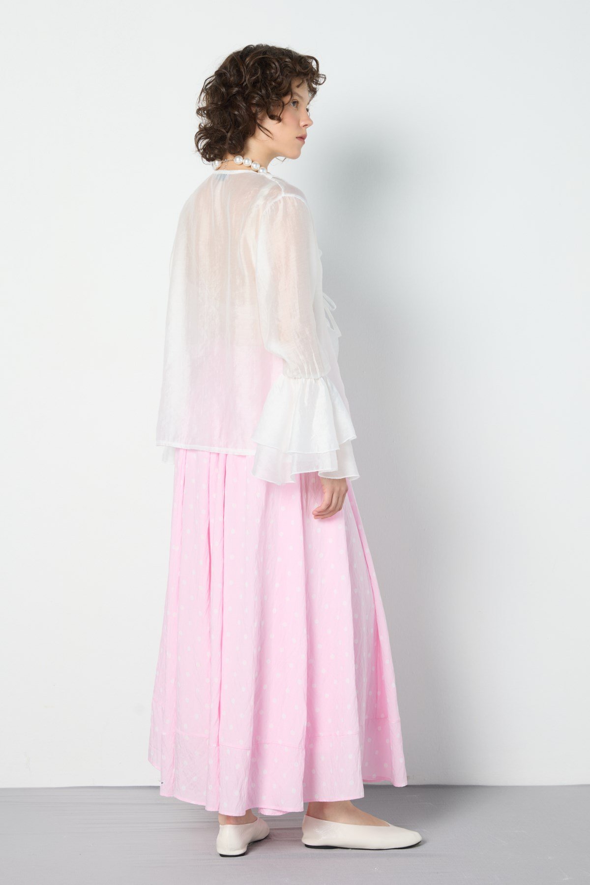 Puantiyeli  Etek Pembe