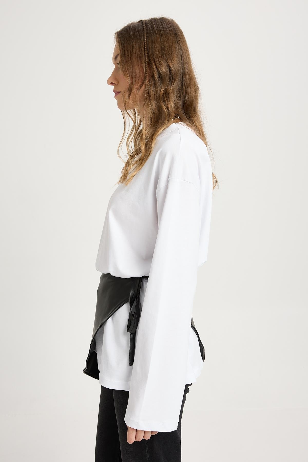 Siyah Deri Bağlamalı Bel Aksesuar 30026