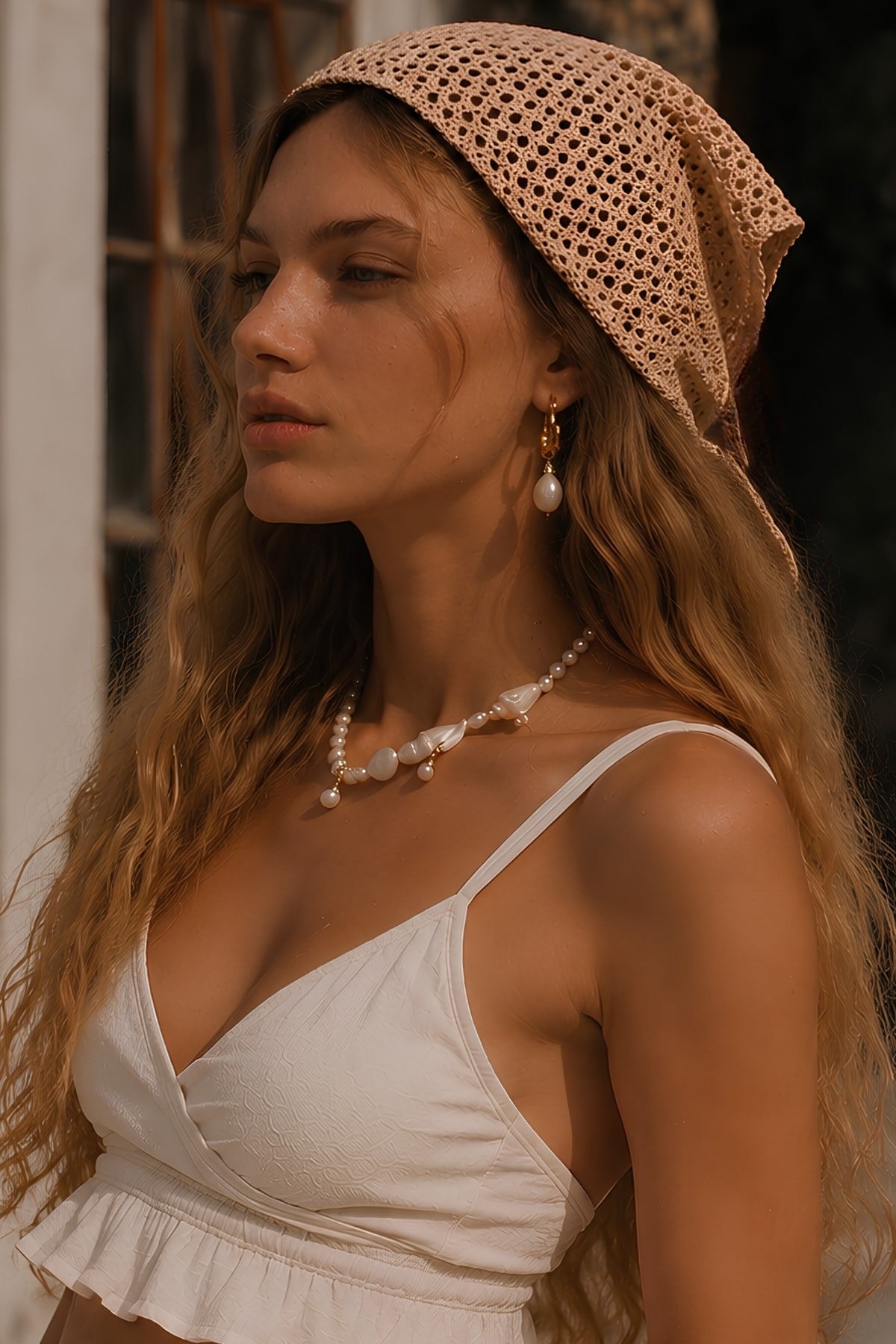 Triko Saç Bandanası Vizon