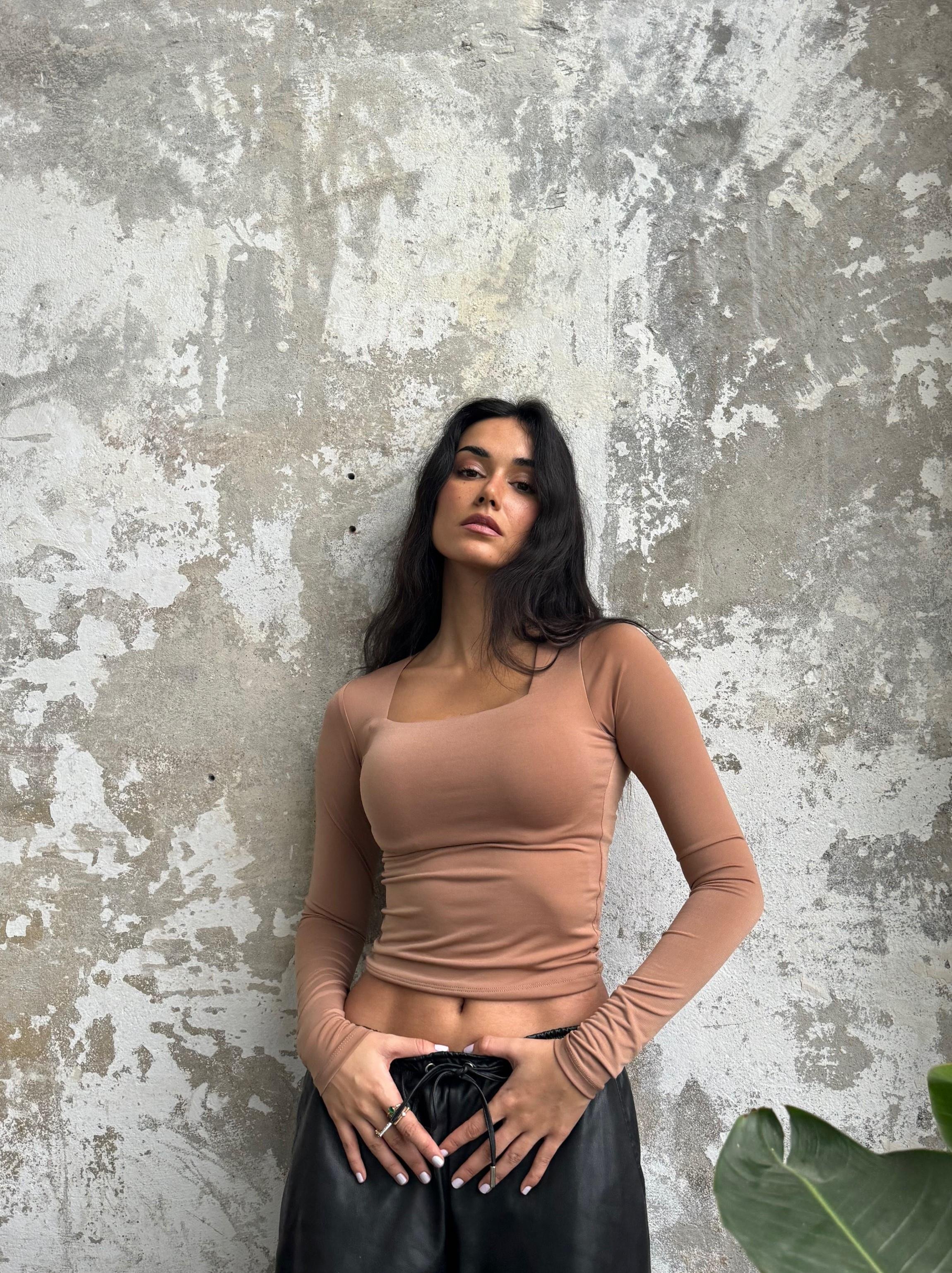 Vizon Kare Yaka Uzun Kollu Slimfit Basic Body 27053