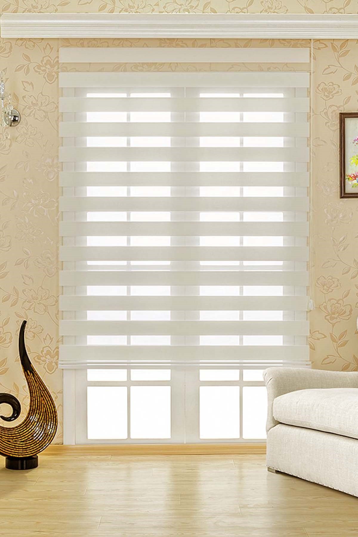 Bambu Zebra Perde Krem