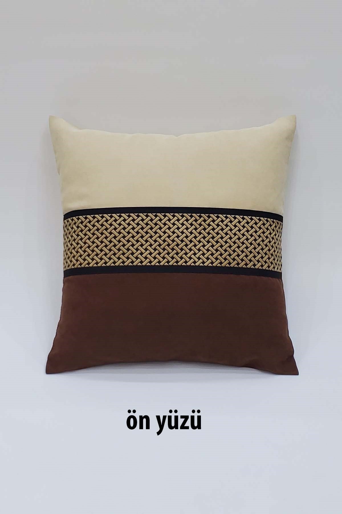 Bordür Kırlent Kahve+Krem