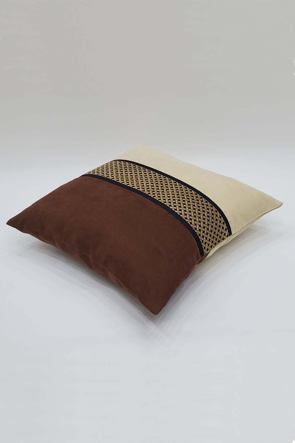 Bordür Kırlent Kahve+Krem