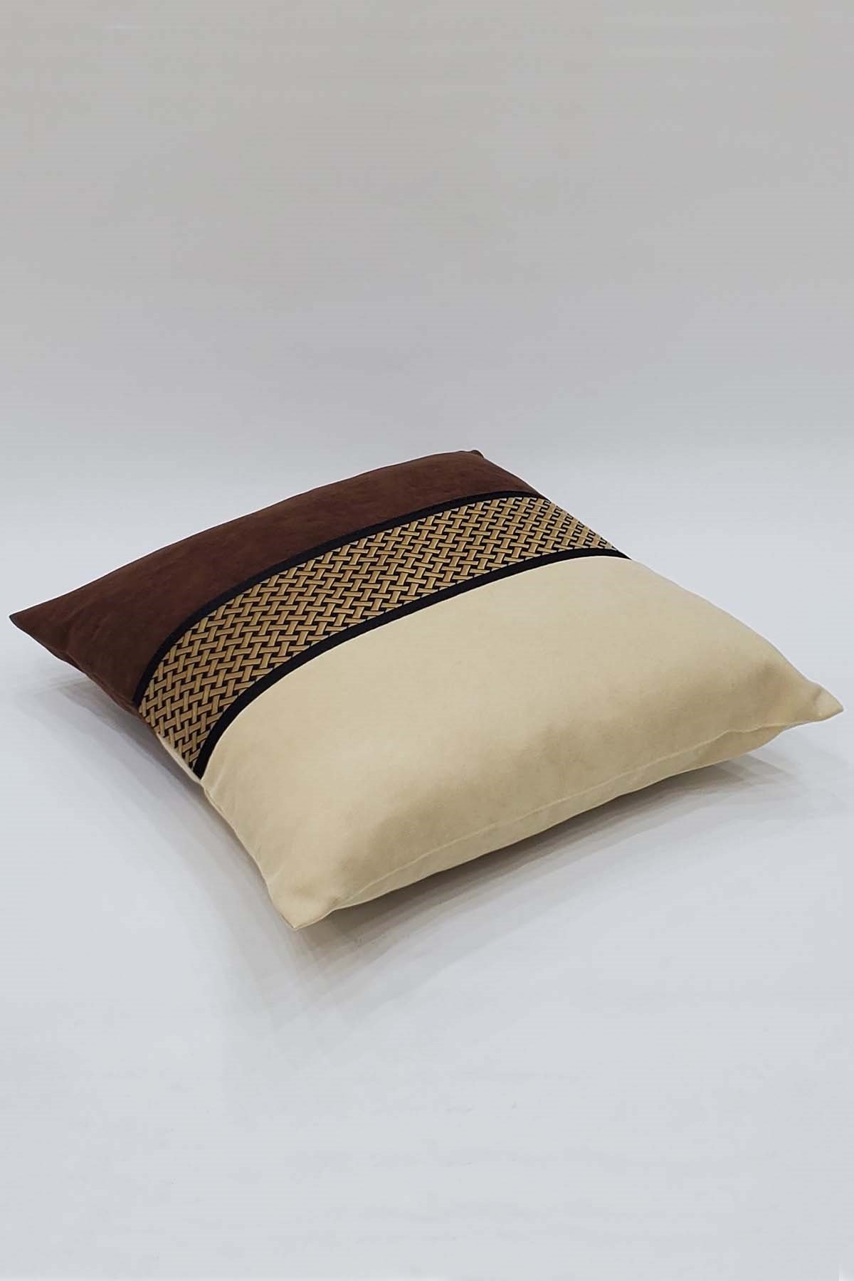 Bordür Kırlent Kahve+Krem