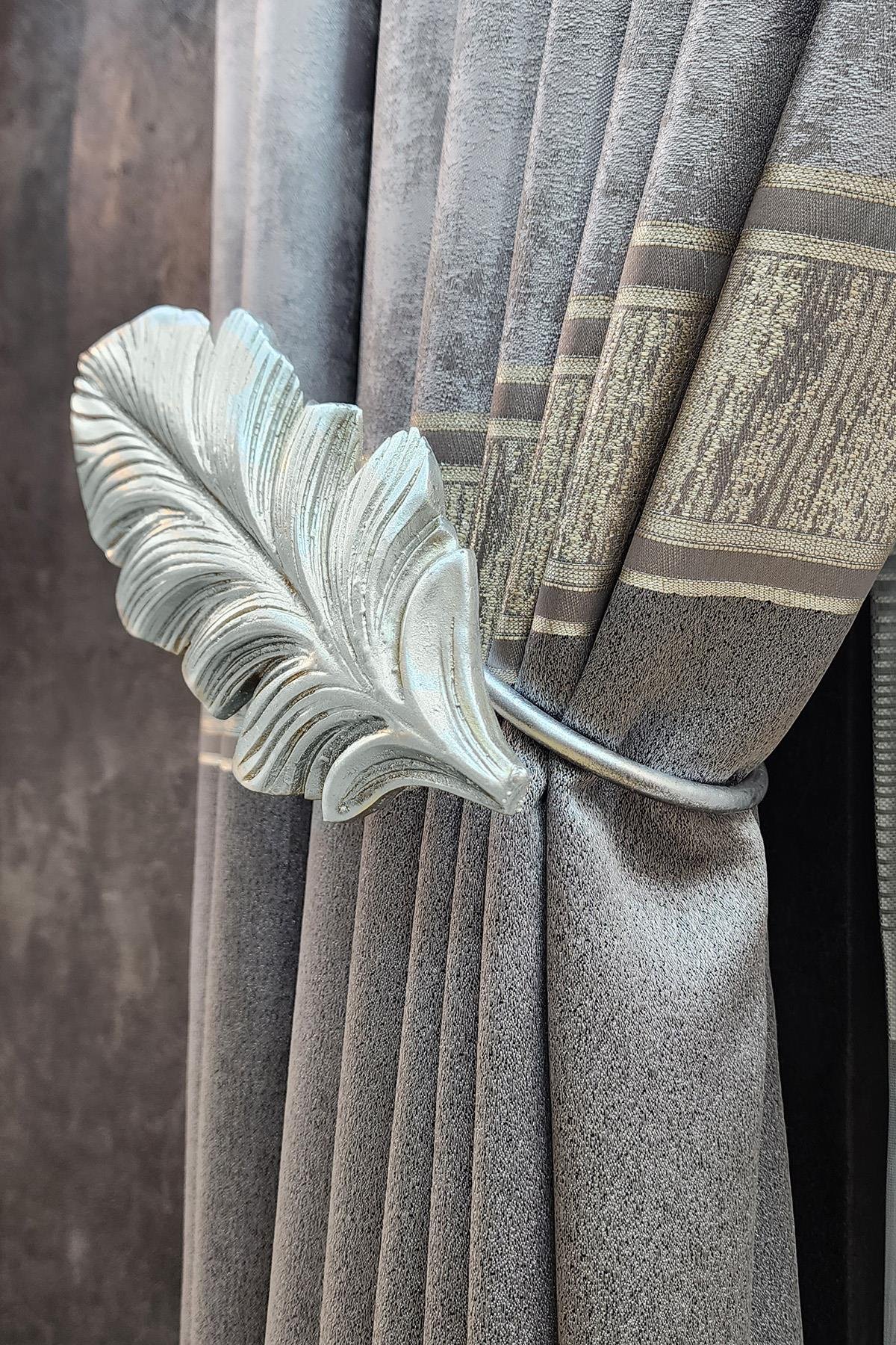 Çınar Yaprak Perde Renso Altın Gold