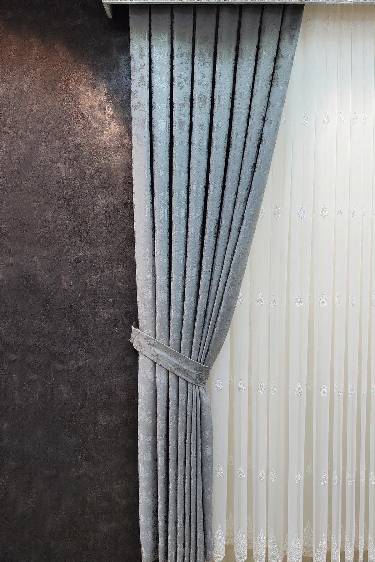 Everest Fon Perde Açık Gri Renk