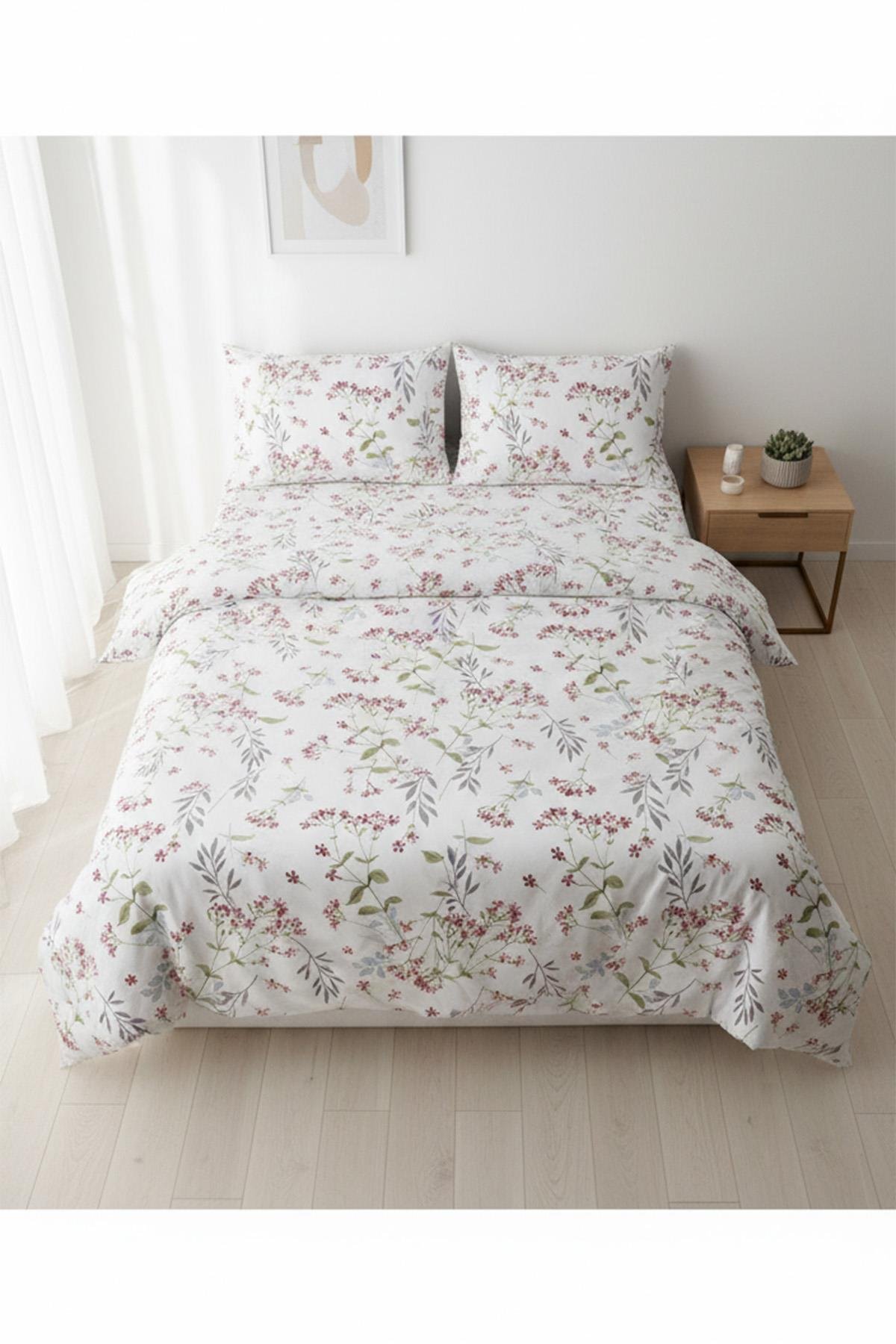 Floral Breeze %100 Pamuk Çift Kişilik Nevresim Takımı (200x220 cm)