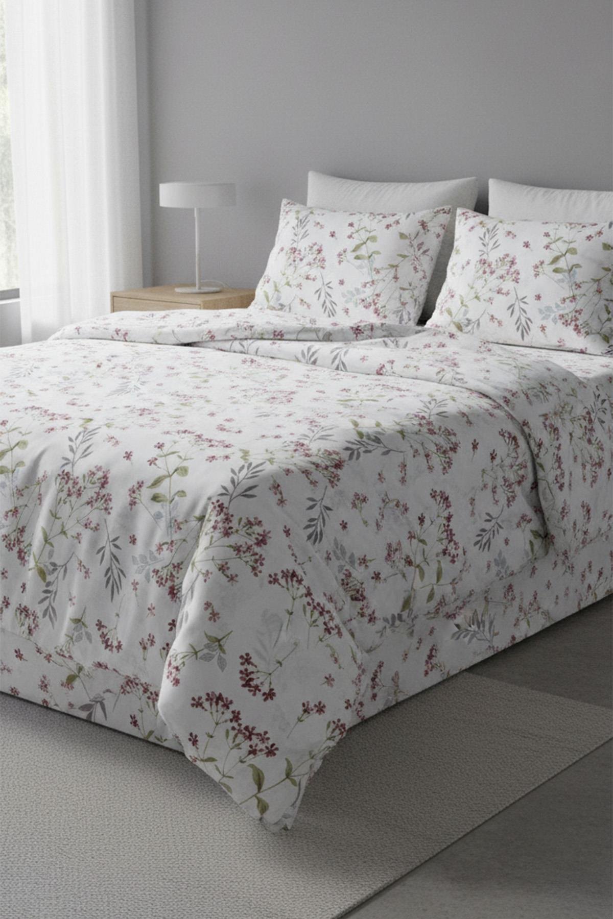 Floral Breeze %100 Pamuk Çift Kişilik Nevresim Takımı (200x220 cm)