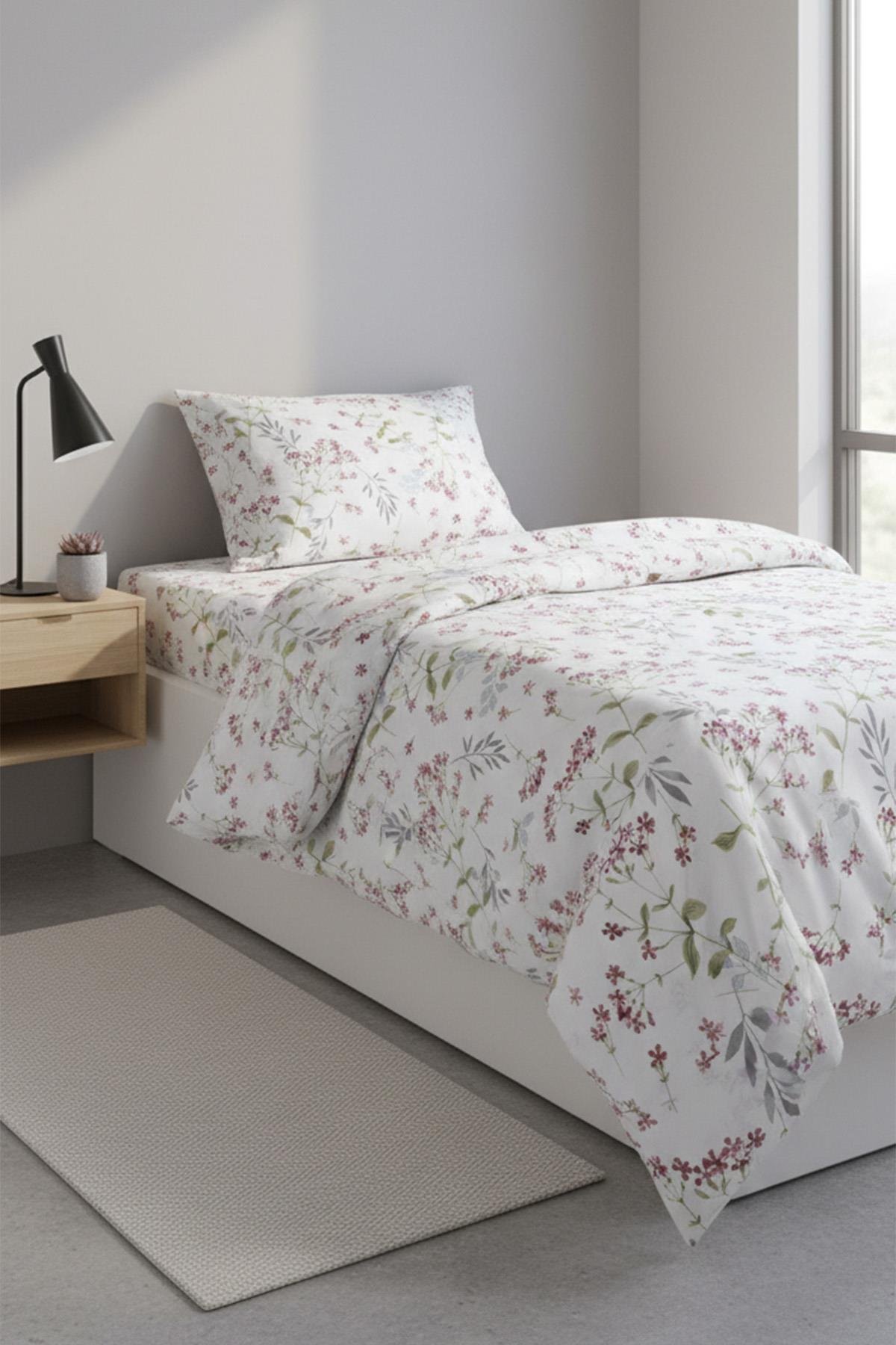 Floral Breeze %100 Pamuk Tek Kişilik Nevresim Takımı (160x220 cm)
