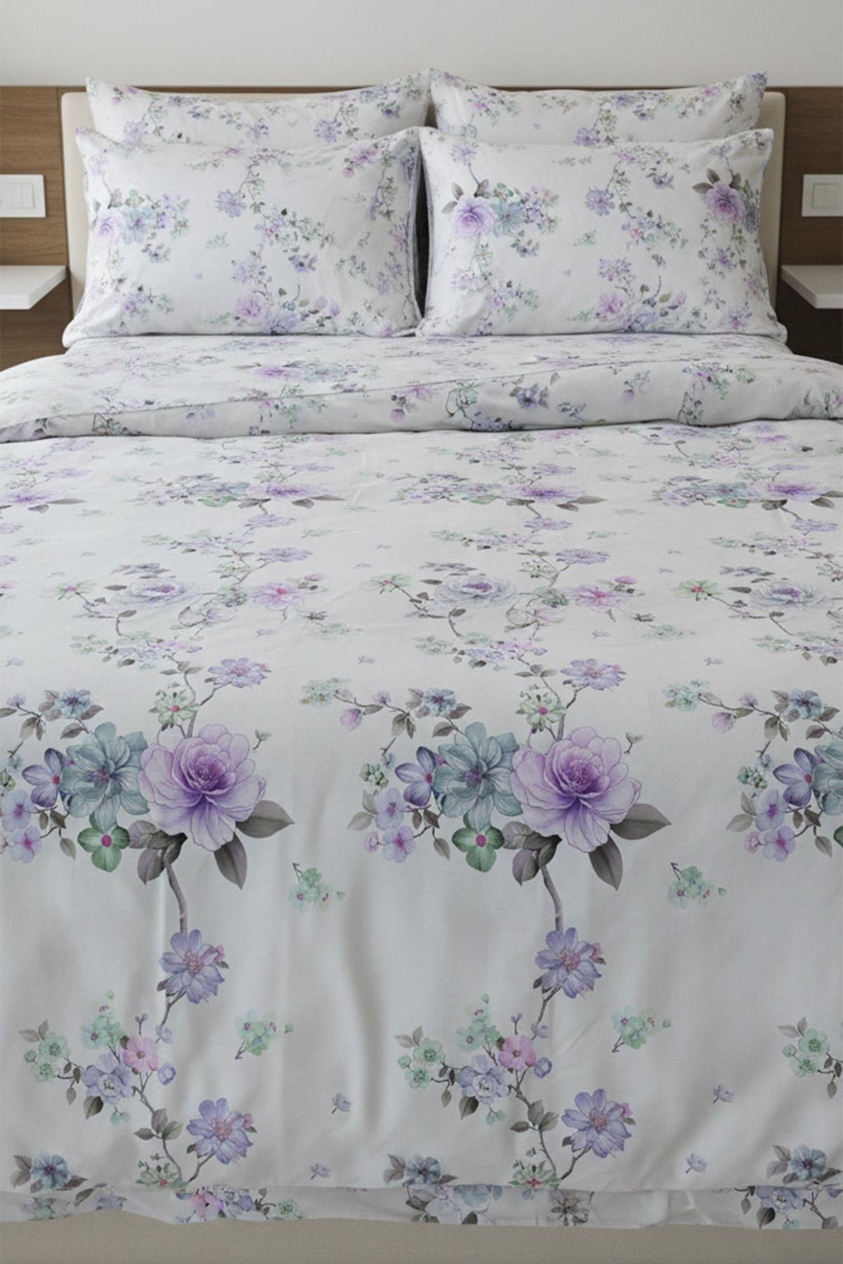 Lissehome Lavanta Bahçesi Çift Kişilik %100 Pamuk Nevresim Takımı