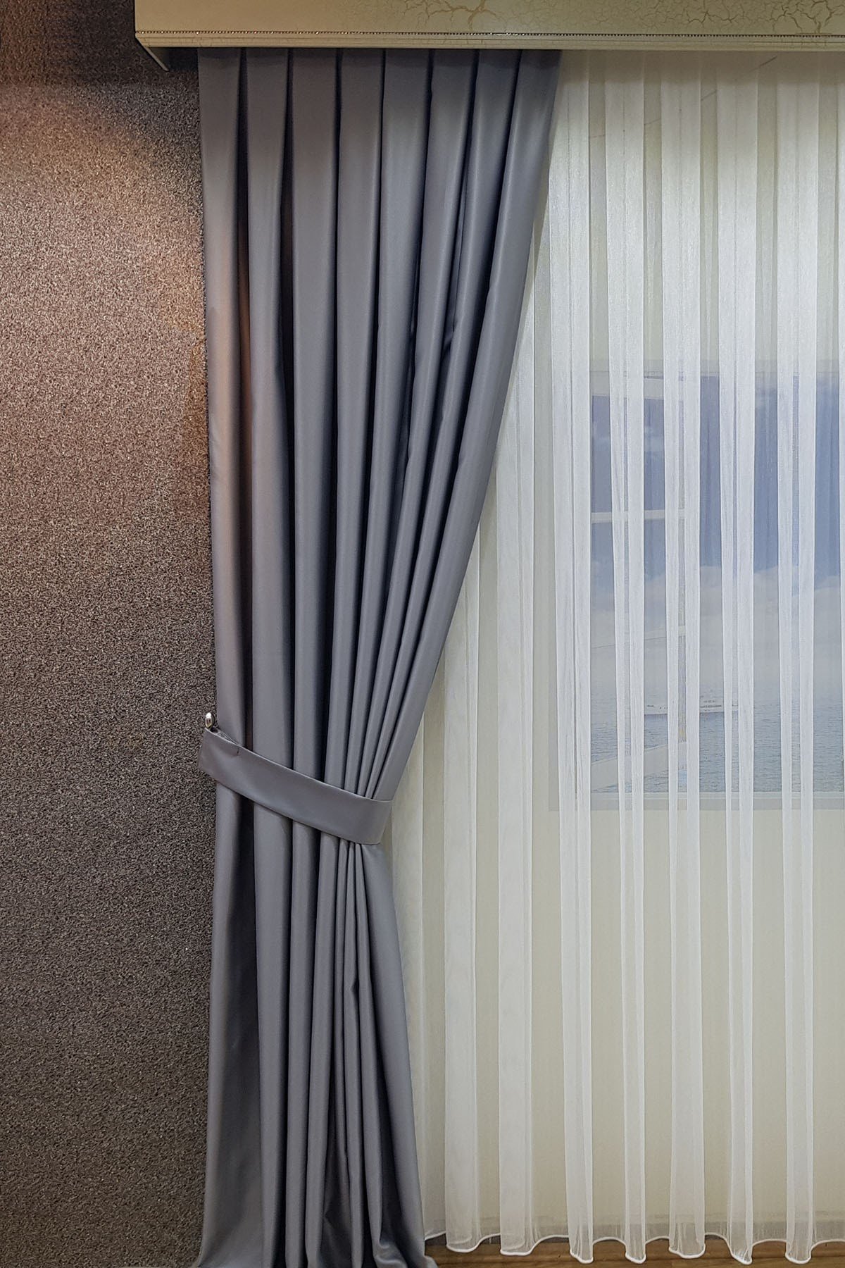 Mat Saten Açık Gri Fon Perde