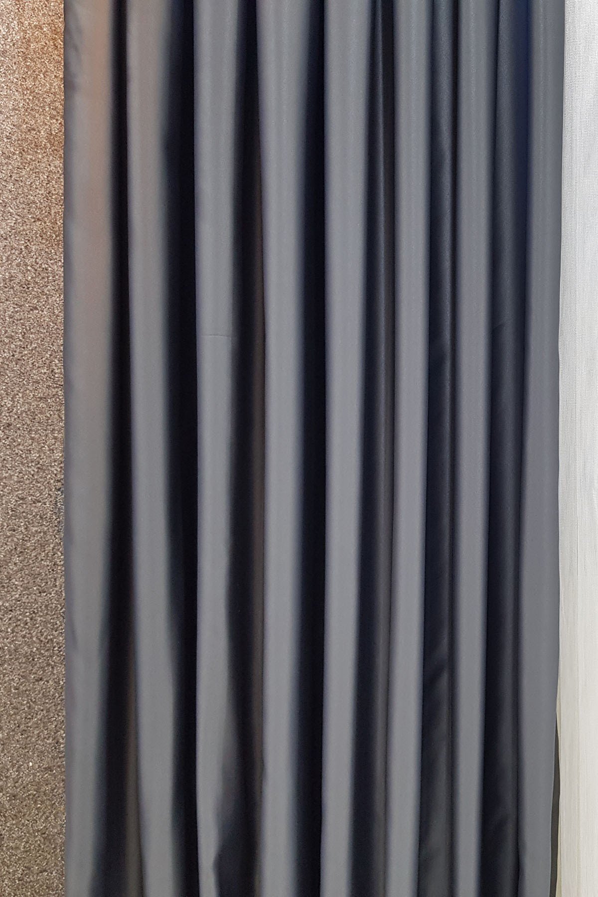 Mat Saten Gri Fon Perde