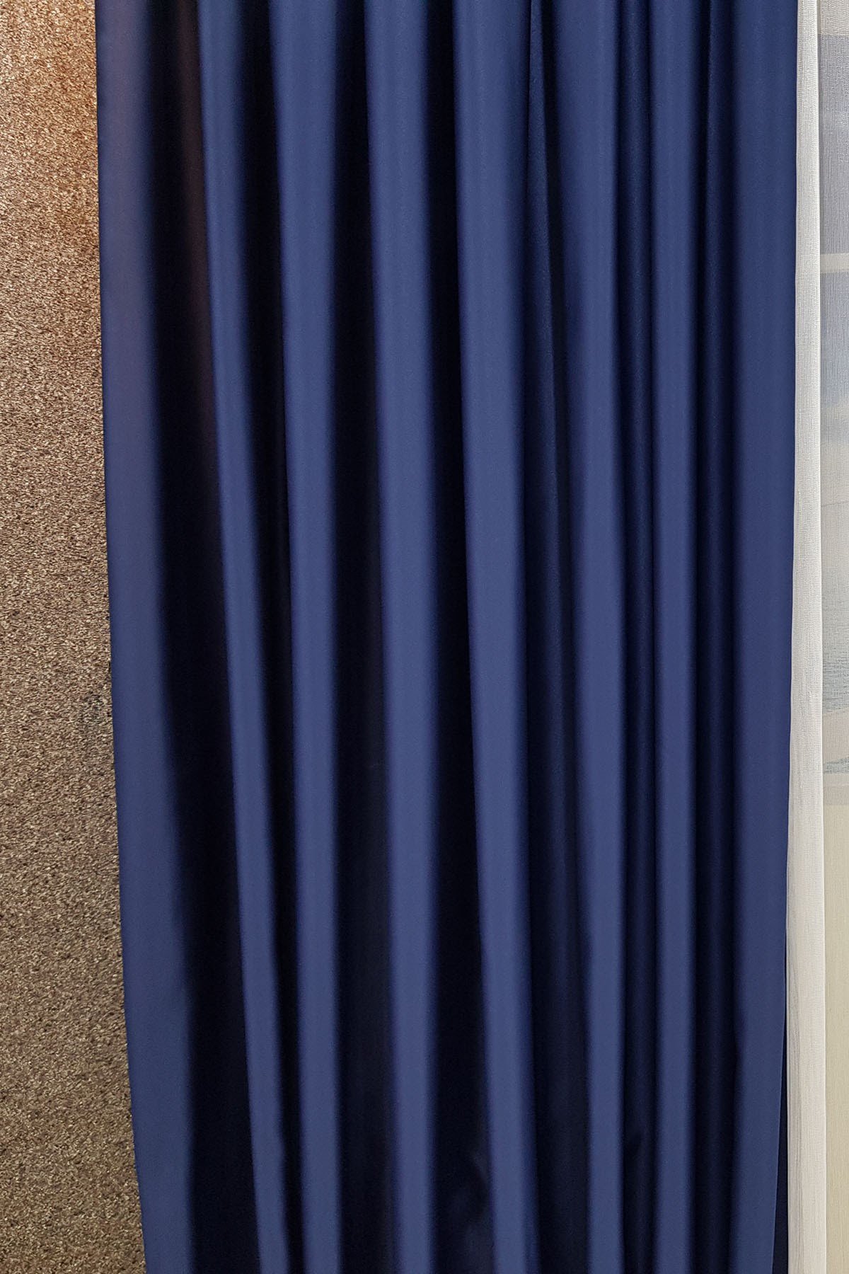 Mat Saten Lacivert Fon Perde