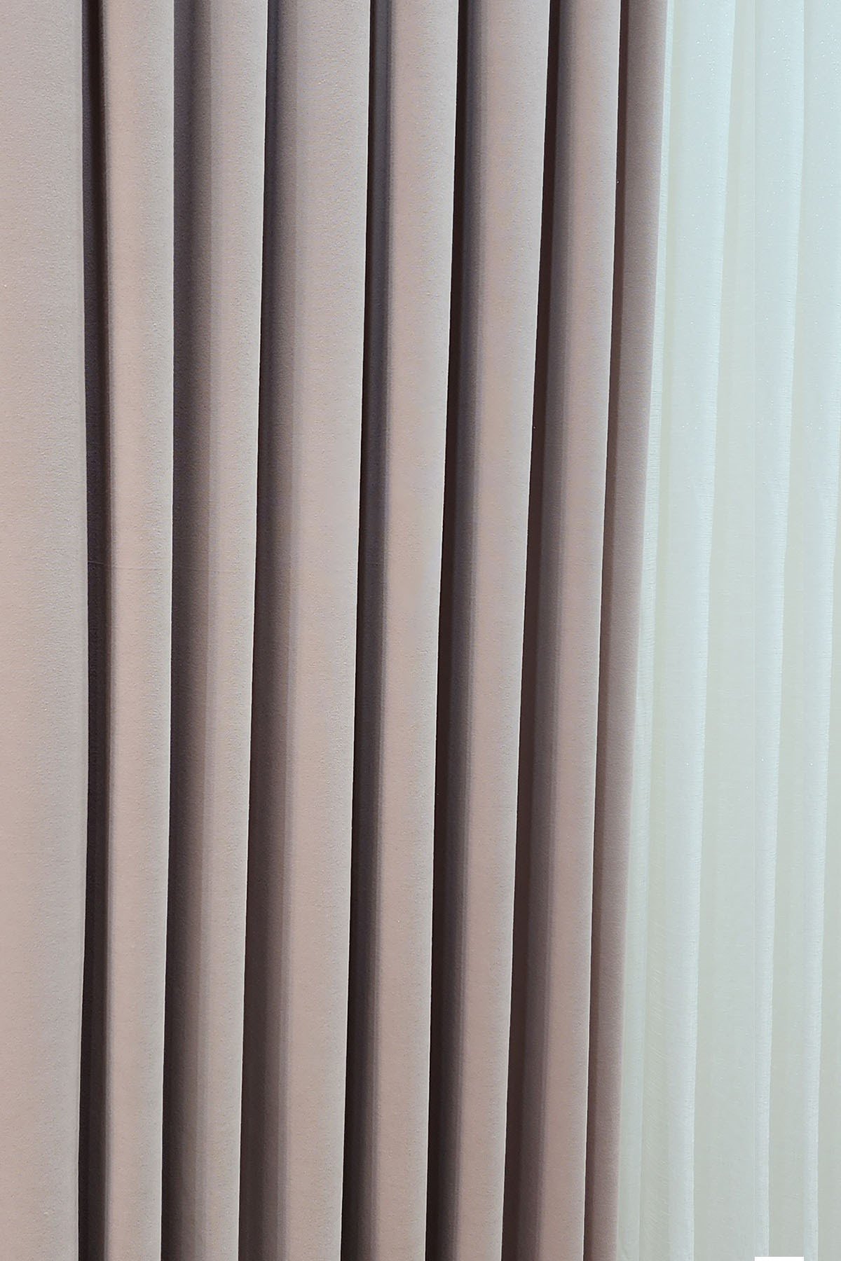 Mosso Fon Perde Düz Renk Pudra