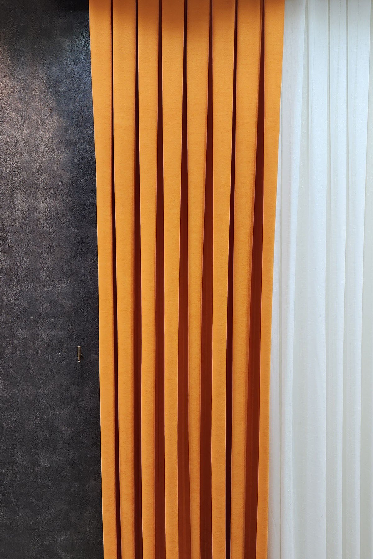 Mosso Fon Perde Düz Renk Turuncu