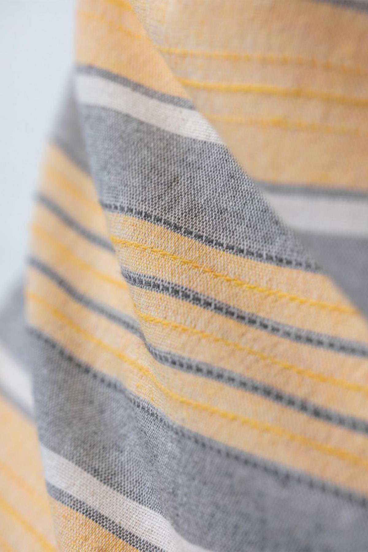 Natureforce İpliği Boyalı tek Kişilik Nevresim Takımı Tribus Sarı