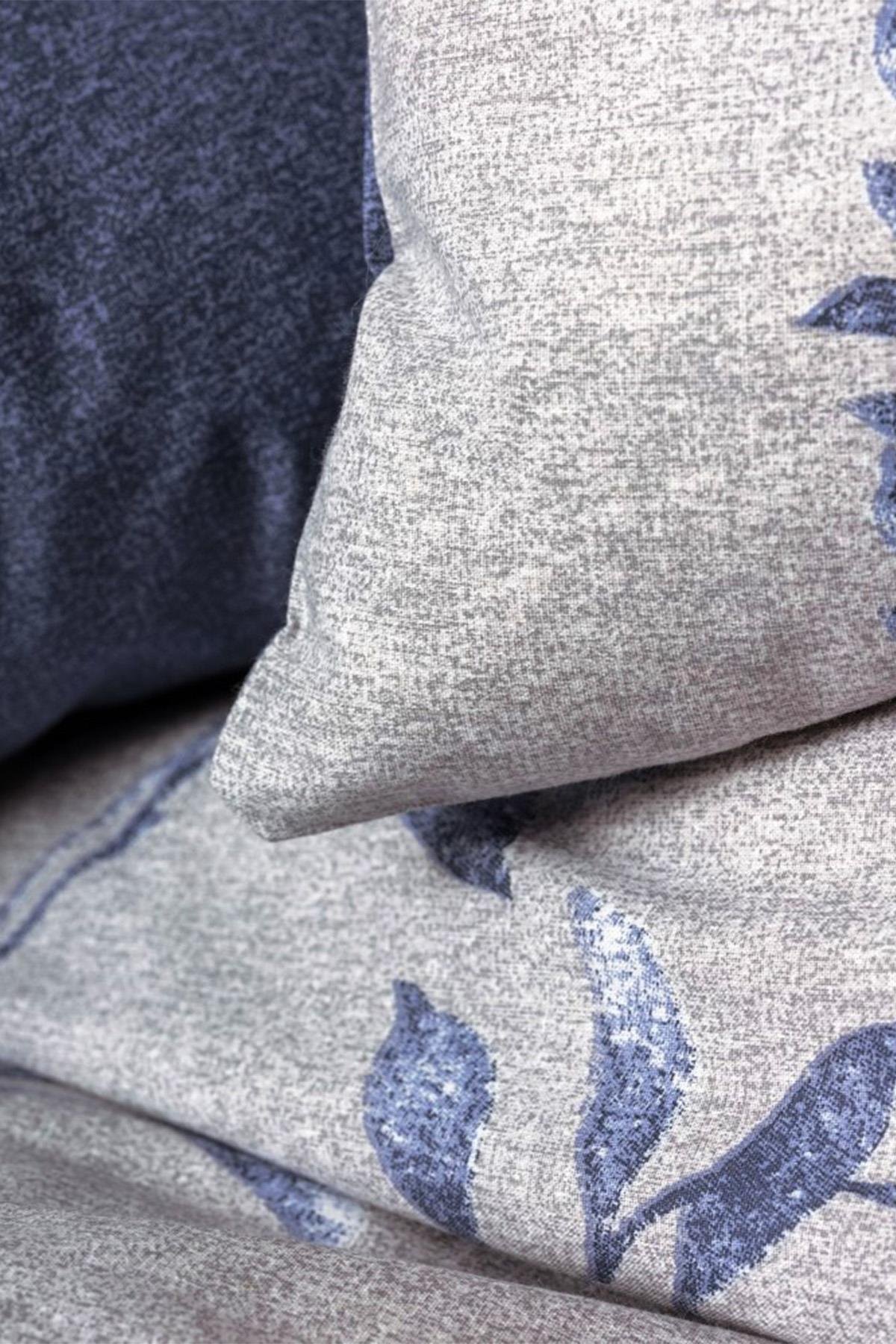 Nitsa Lacivert Çift Kişilik Nevresim Takımı - %100 Pamuk Ranforce 30/1 57 Tel