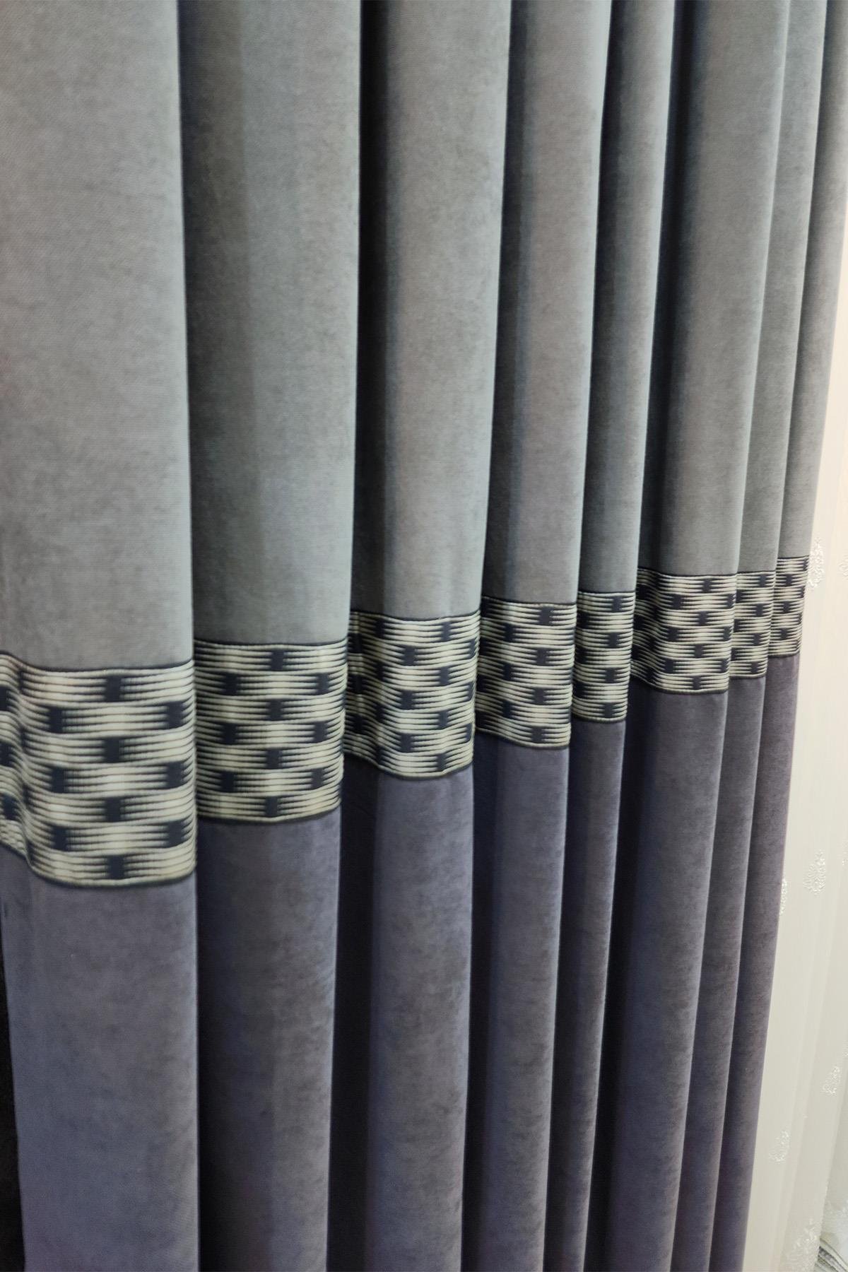 Pera Pano Fon Perde Açık Gri Koyu Gri Renk