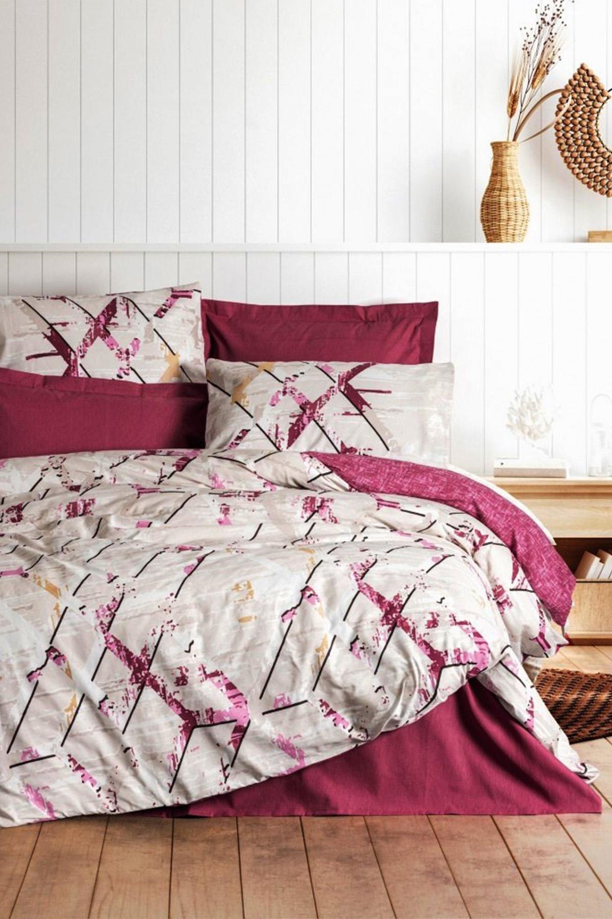 Renata Mürdüm Çift Kişilik Nevresim Takımı - %100 Pamuk Ranforce 30/1 57 Tel