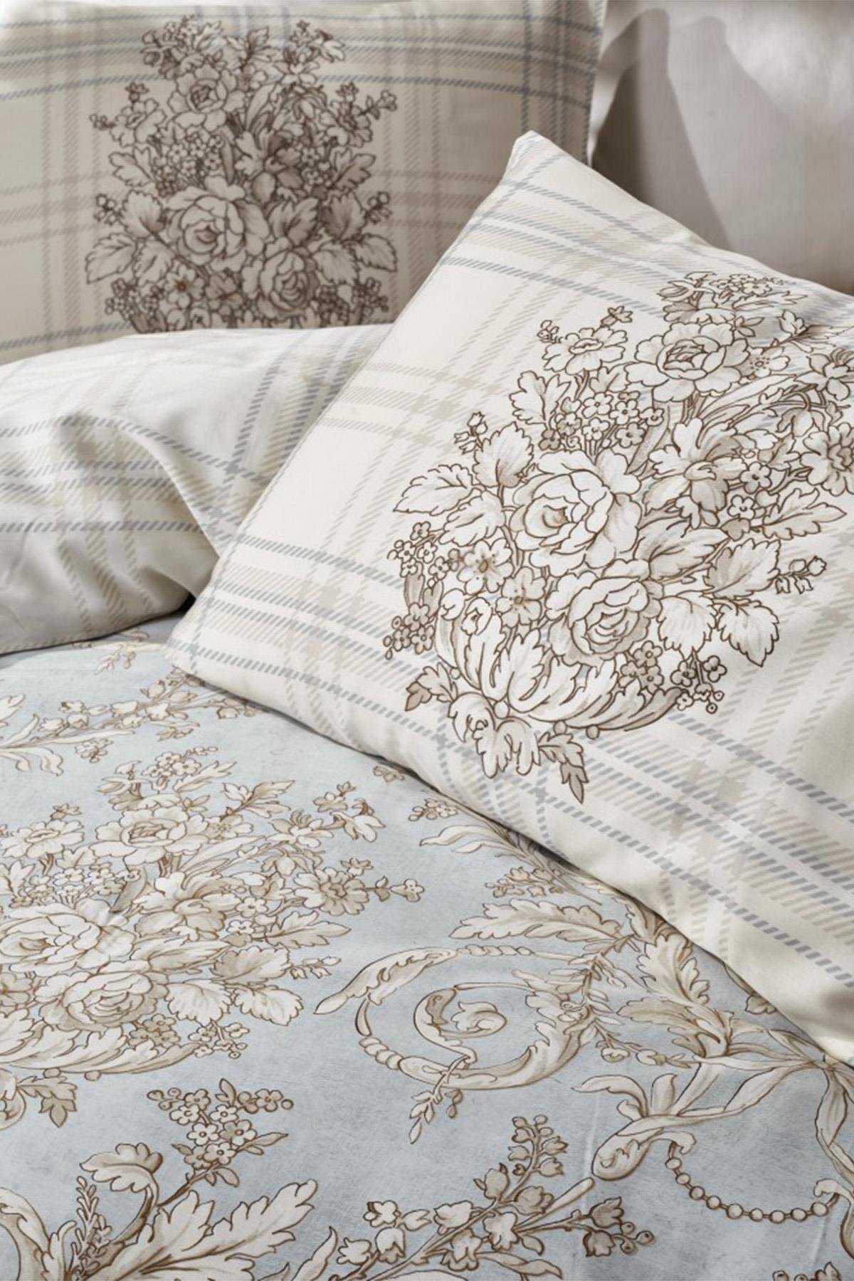 Saten Çift Kişilik Nevresim Takımı Terry Bej