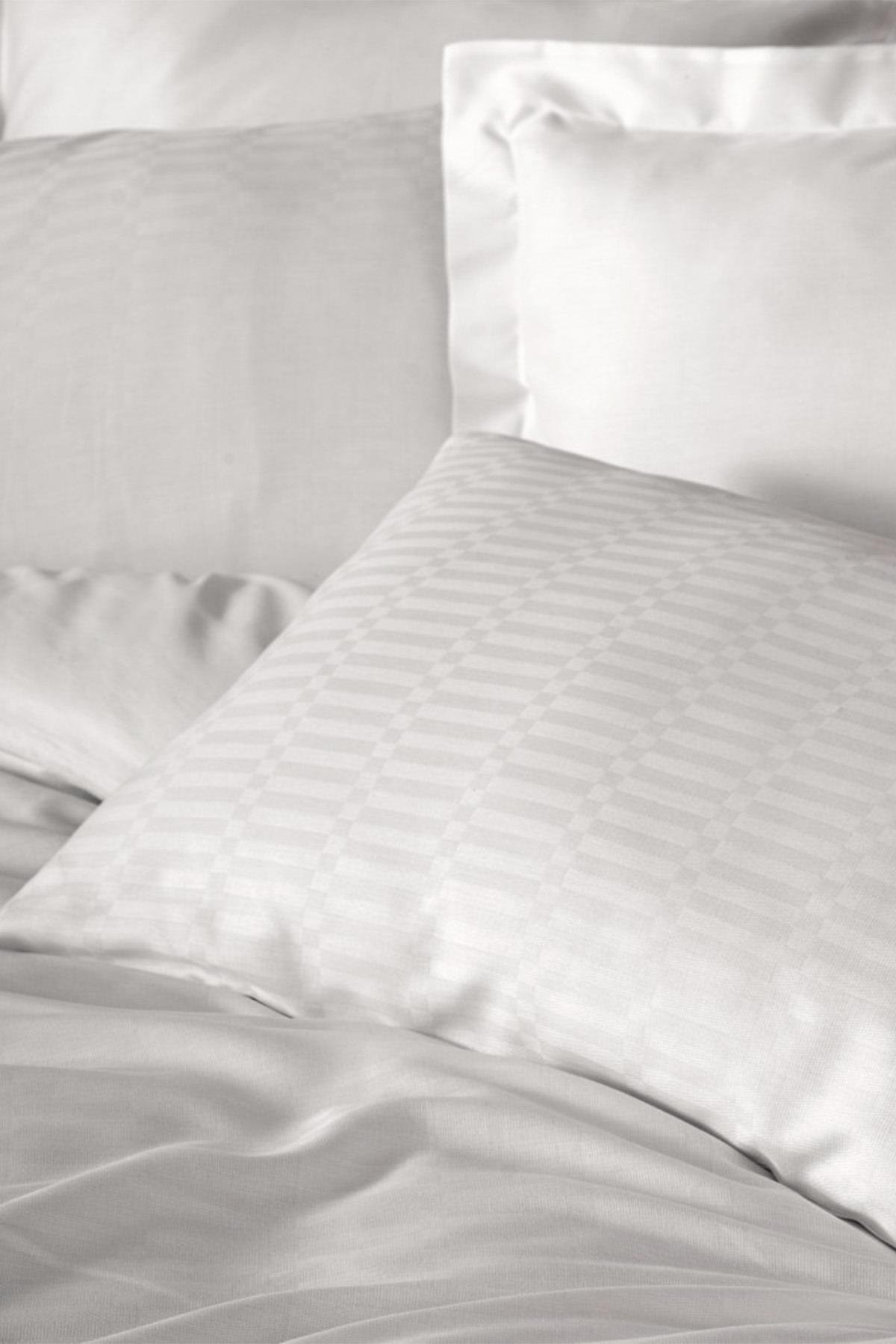 Smart Bambu Saten Çift Kişilik Nevresim Takımı Beyaz