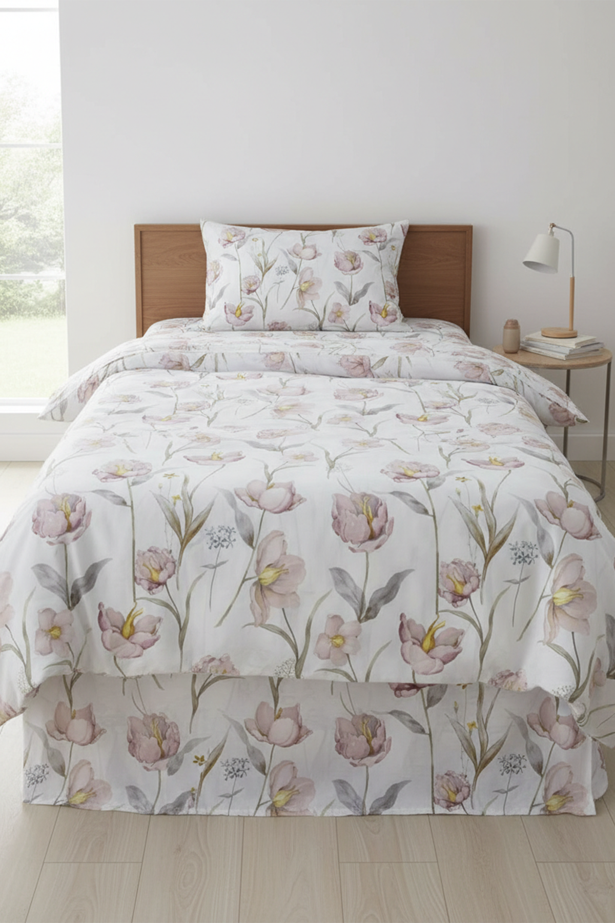 Soft Çiçek Bahçesi Tek Kişilik %100 Pamuk Nevresim Takımı